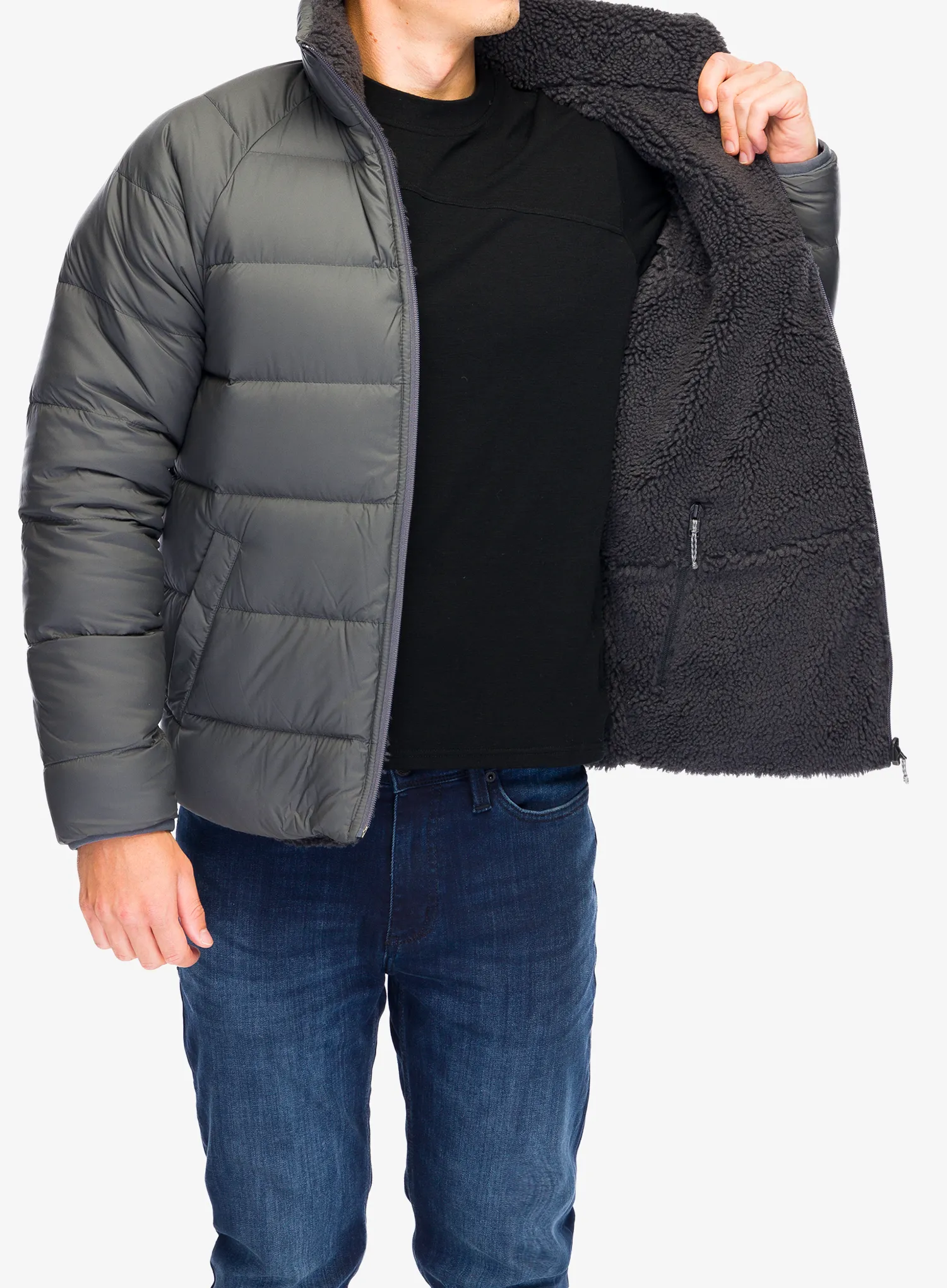 Puhovka Patagonia Reversible Silent Down Jacket - forge grey