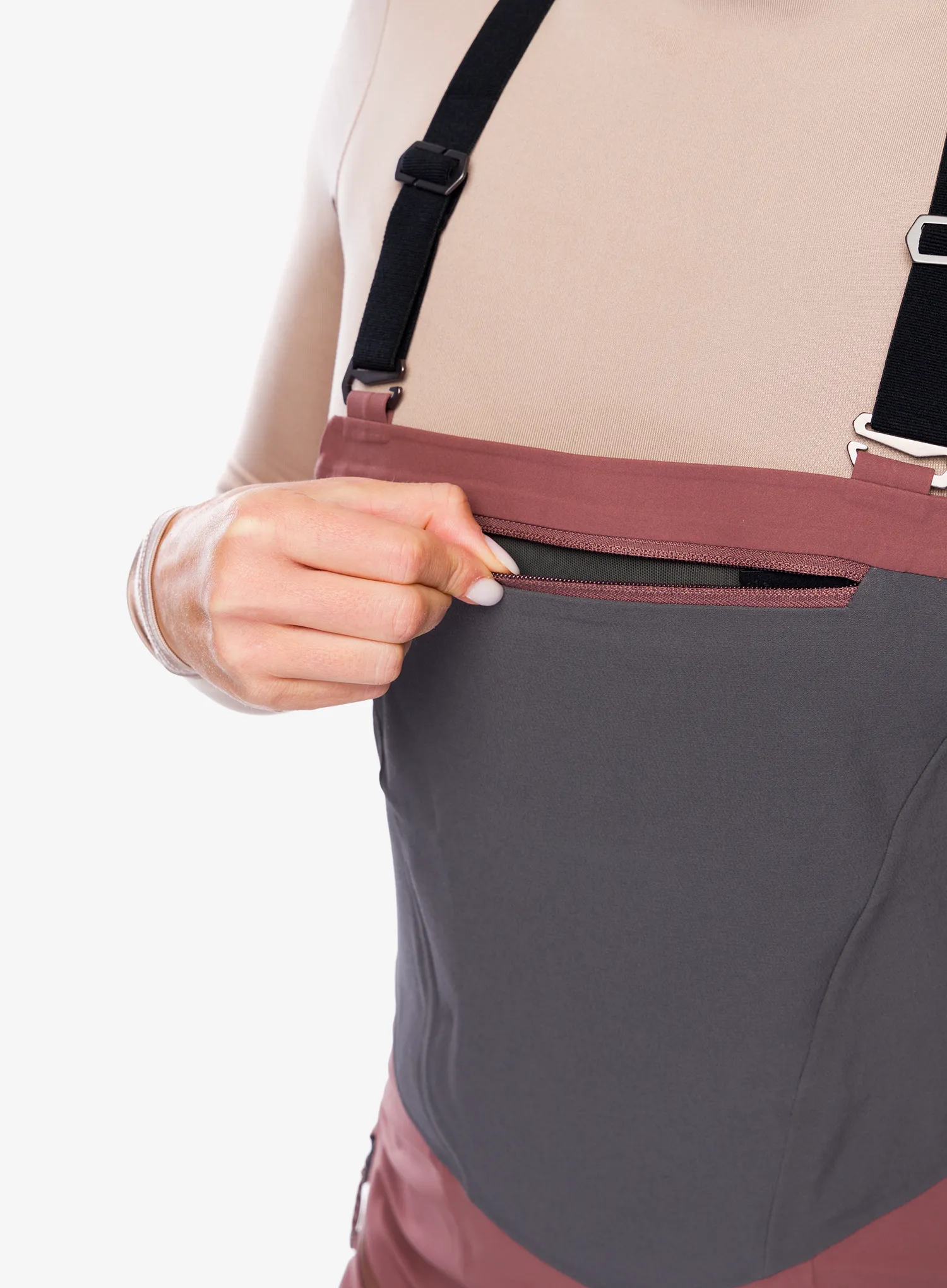 Ženske nepremočljive hlače Patagonia SnowDrifter Bibs - dulse mauve