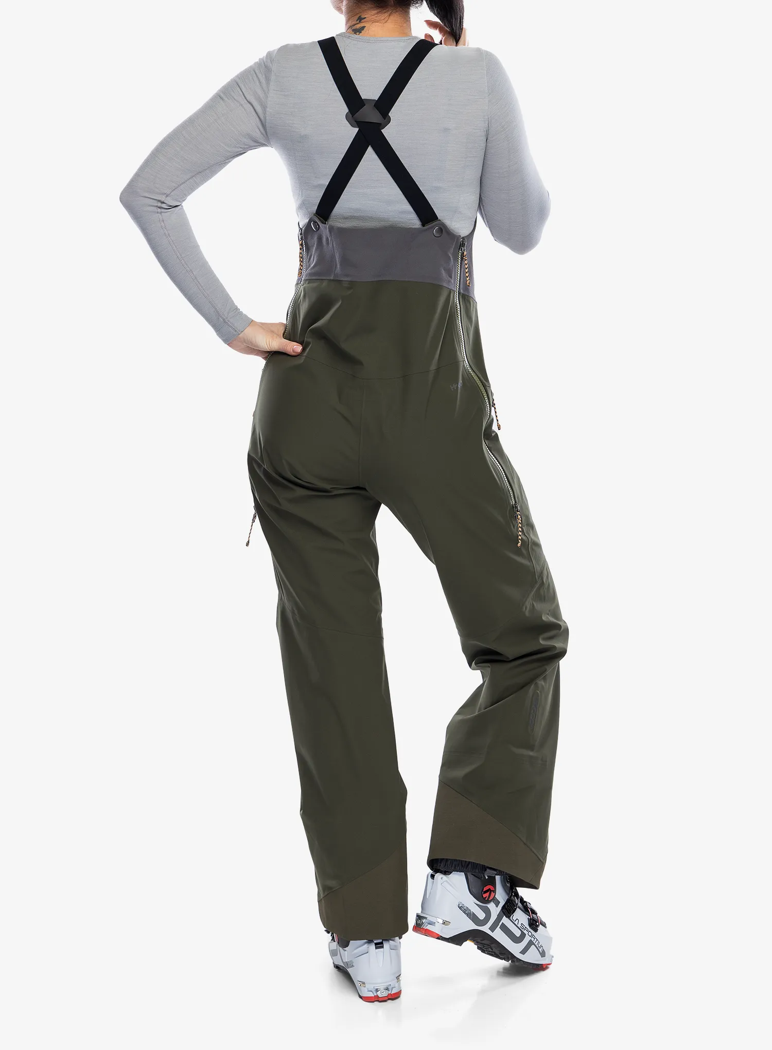 Ženske hlače za turno smučanje Patagonia SnowDrifter Bibs - pine needle green
