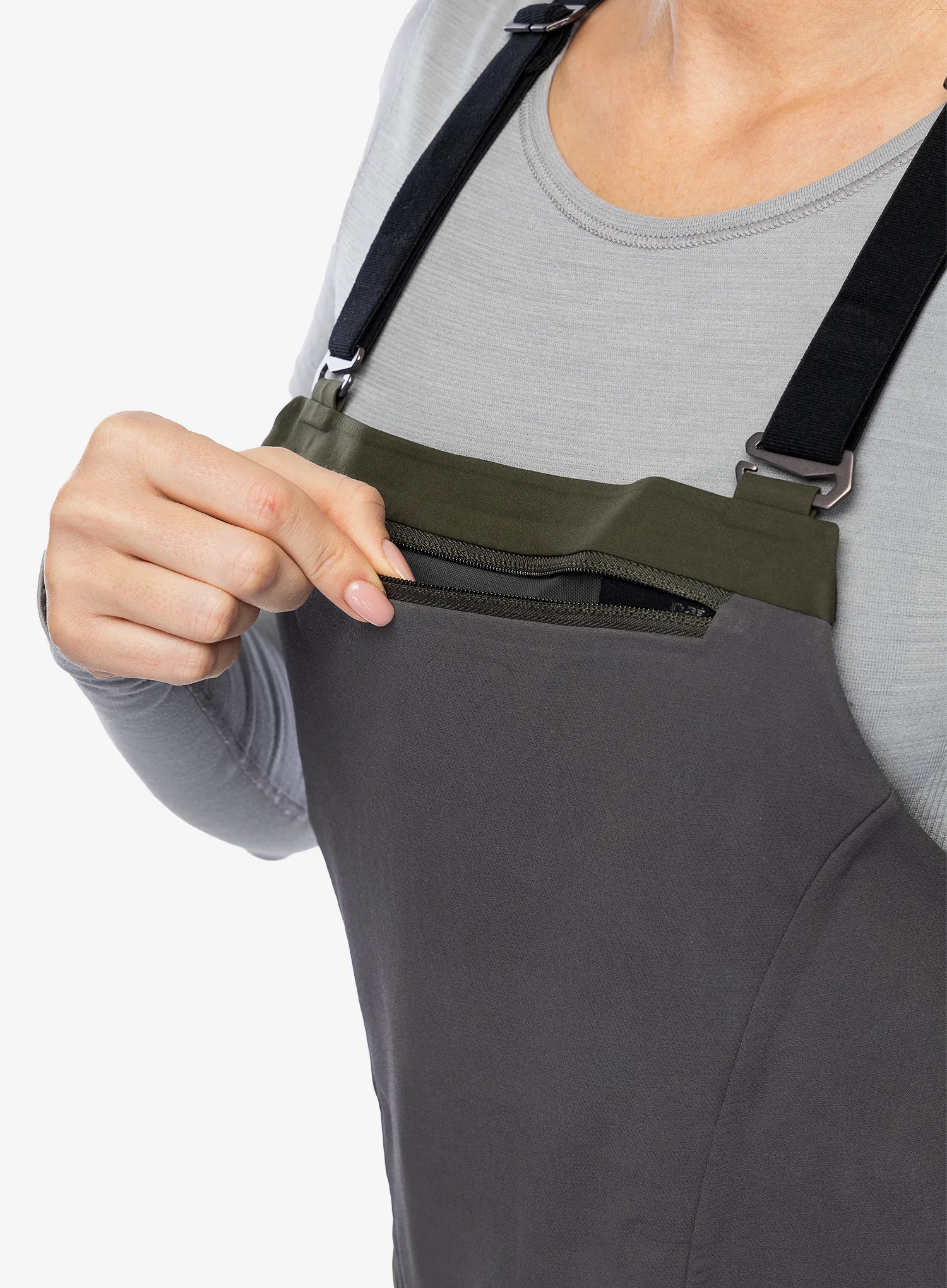 Ženske hlače za turno smučanje Patagonia SnowDrifter Bibs - pine needle green