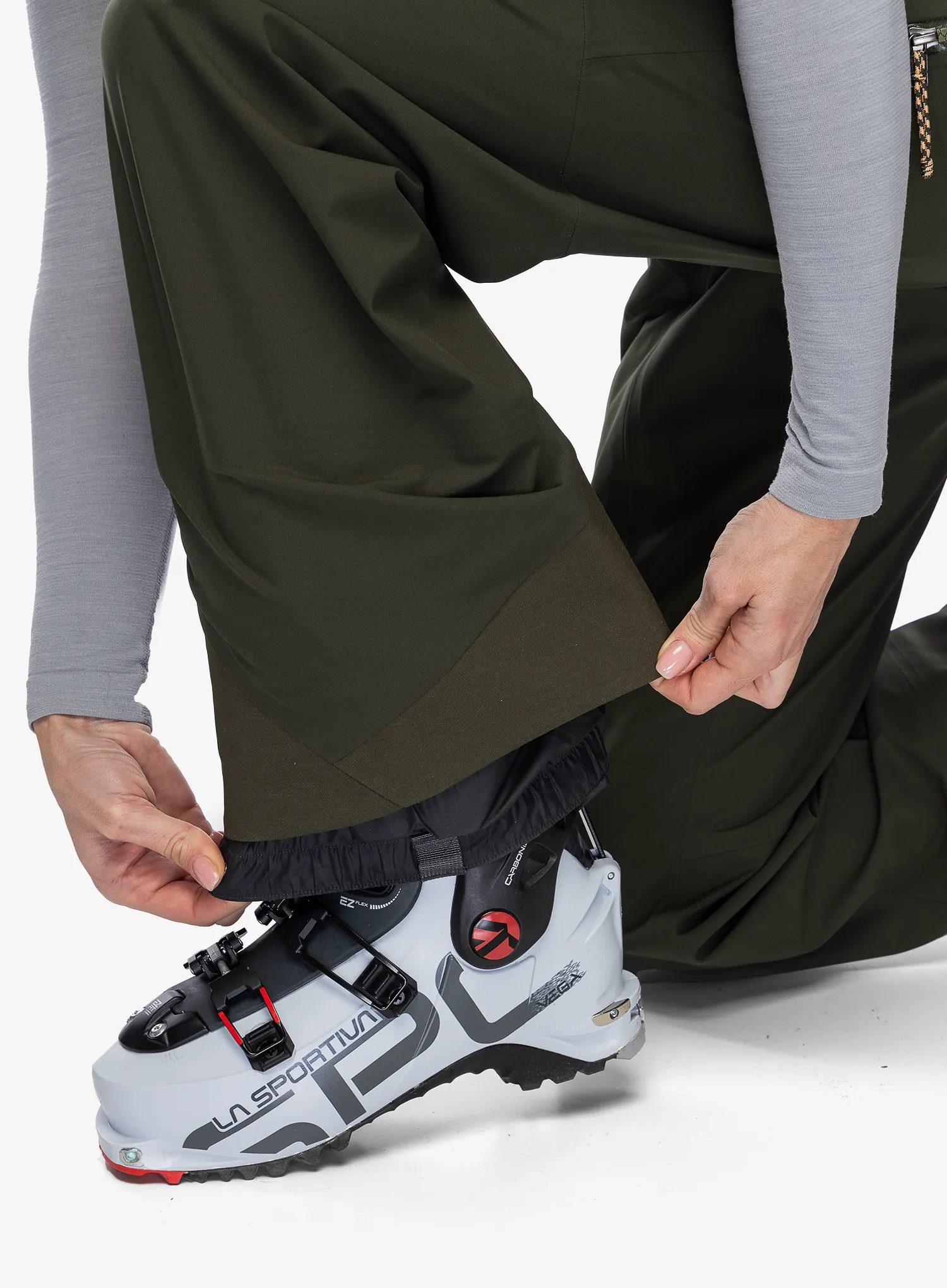 Ženske hlače za turno smučanje Patagonia SnowDrifter Bibs - pine needle green