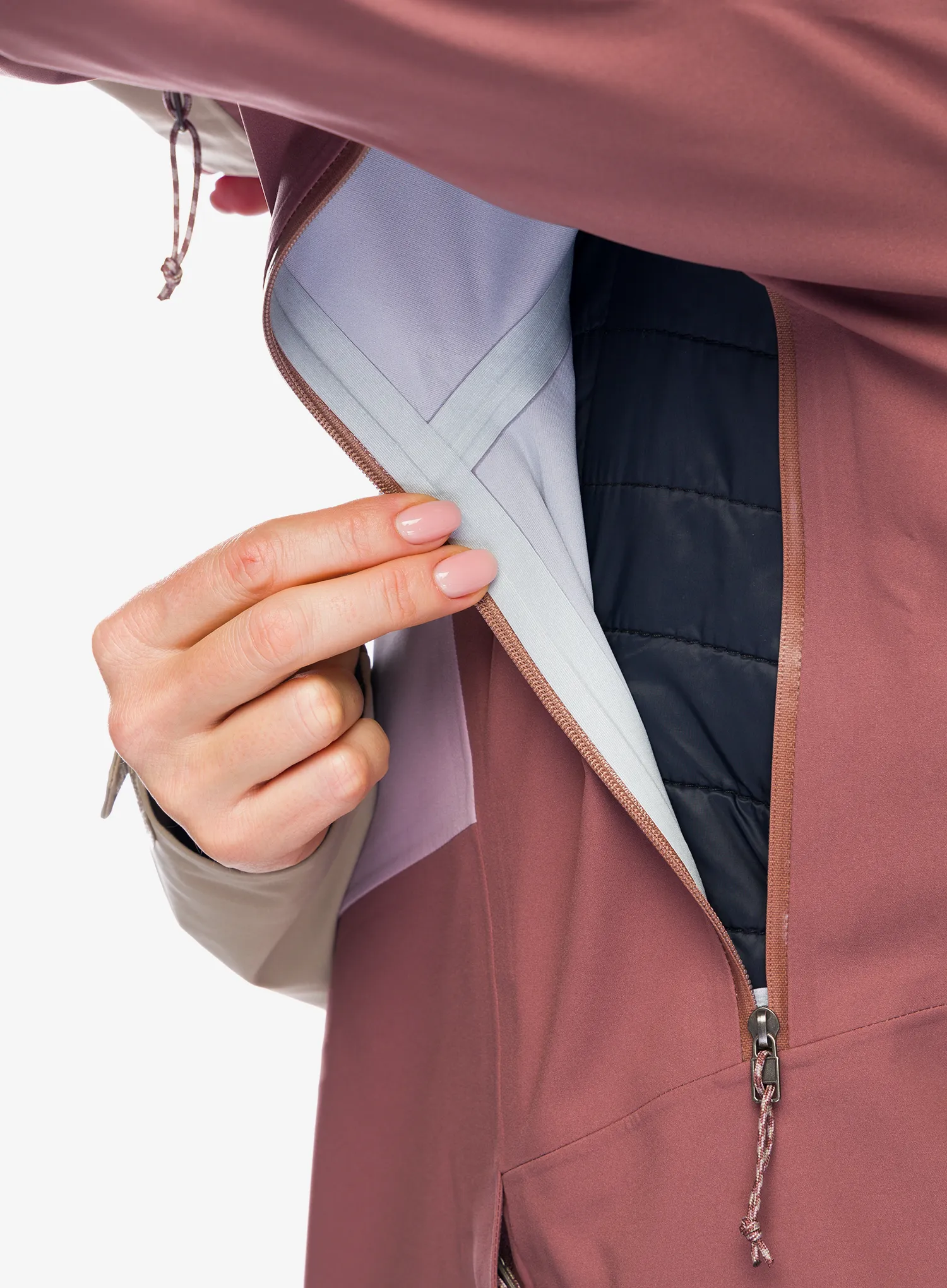 Ženska jakna za turno smučanje Patagonia SnowDrifter Jacket - dulse mauve