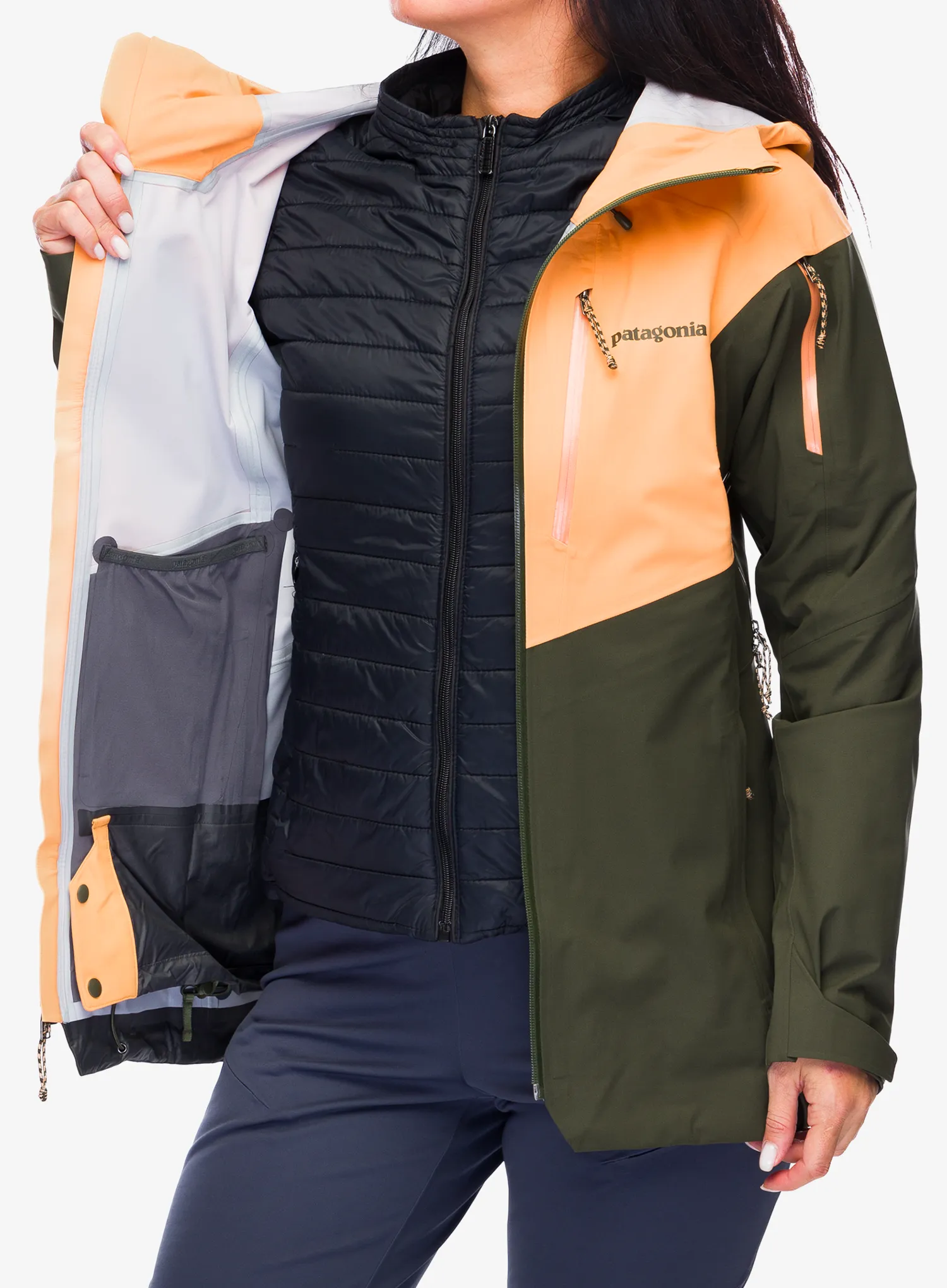 Ženska jakna Patagonia SnowDrifter Jacket - vivid apricot