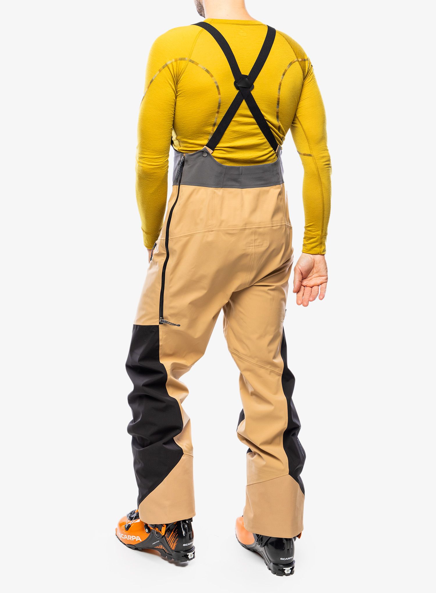 Hlače za turno smučanje Patagonia Snowdrifter Bibs - grayling brown