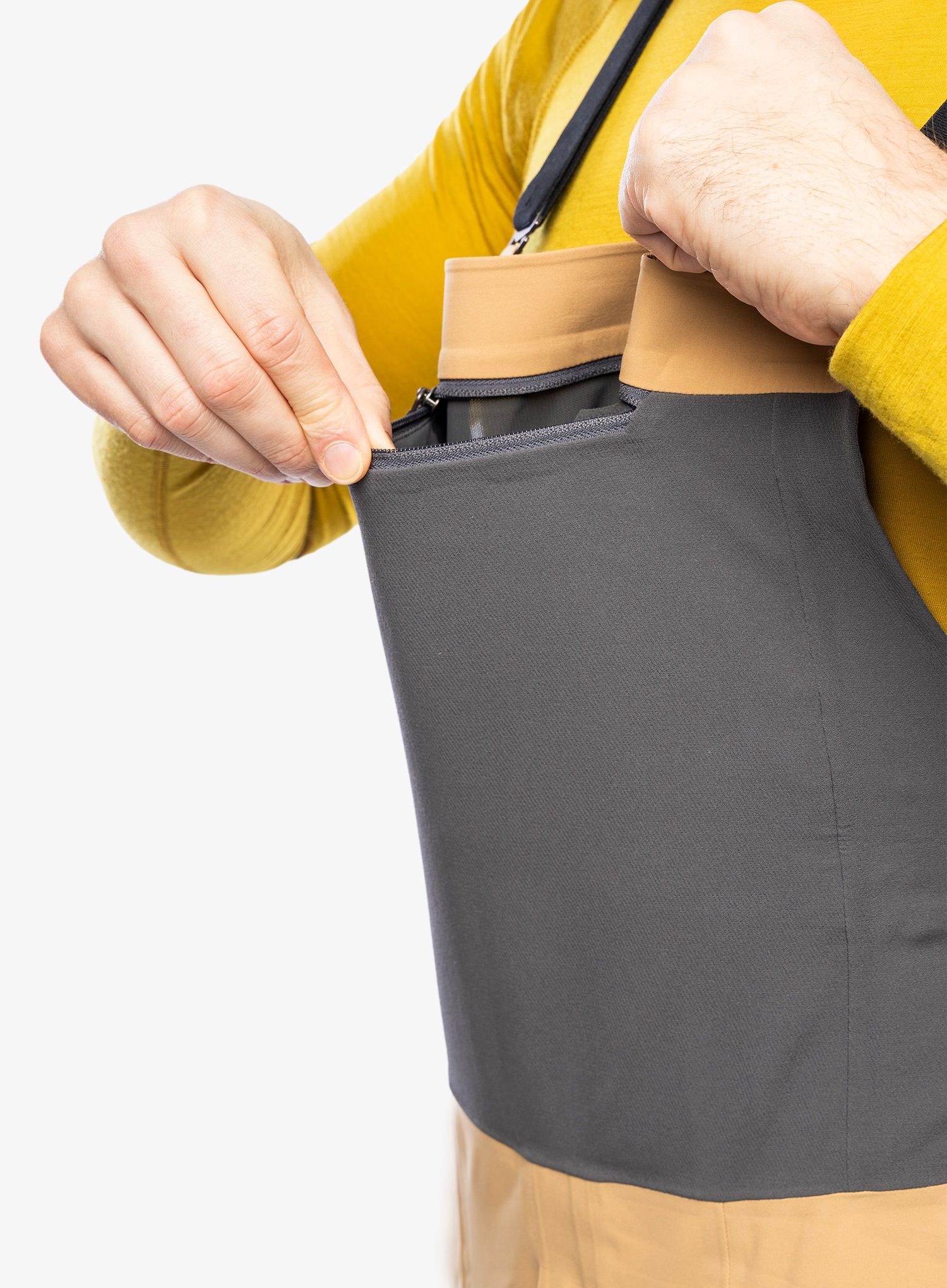 Hlače za turno smučanje Patagonia Snowdrifter Bibs - grayling brown