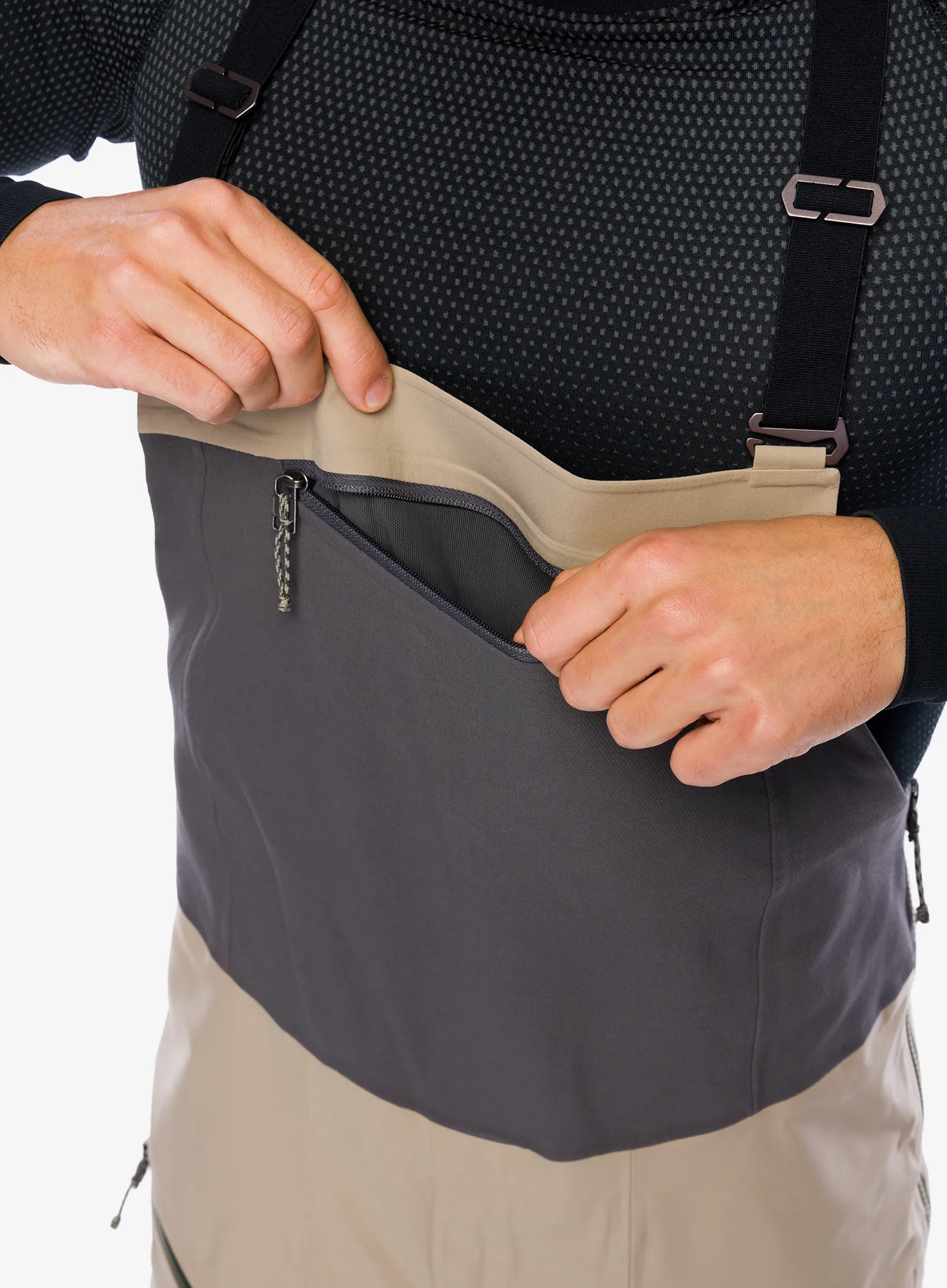 Hlače za turno smučanje Patagonia Snowdrifter Bibs - seabird grey