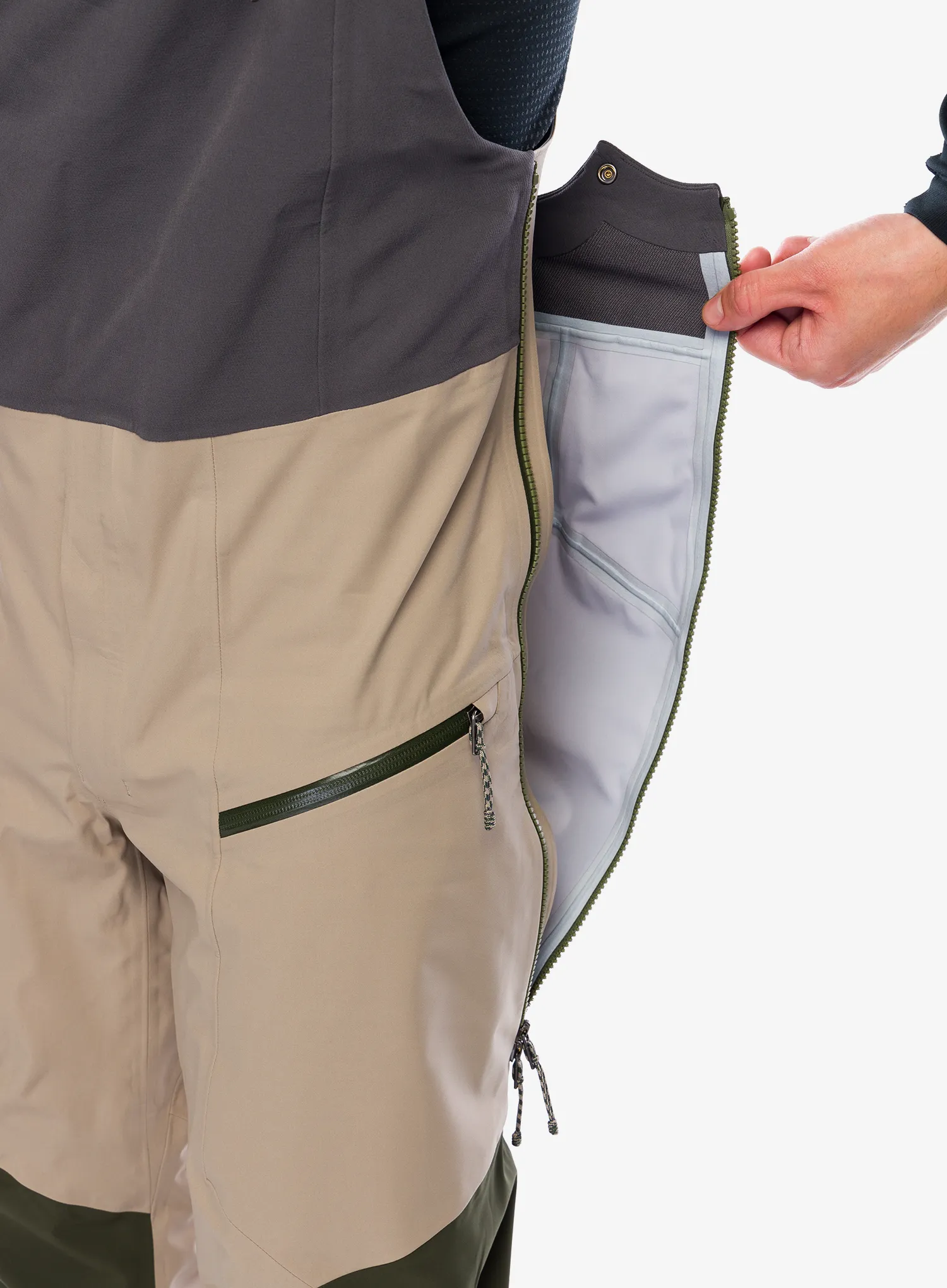 Hlače za turno smučanje Patagonia Snowdrifter Bibs - seabird grey