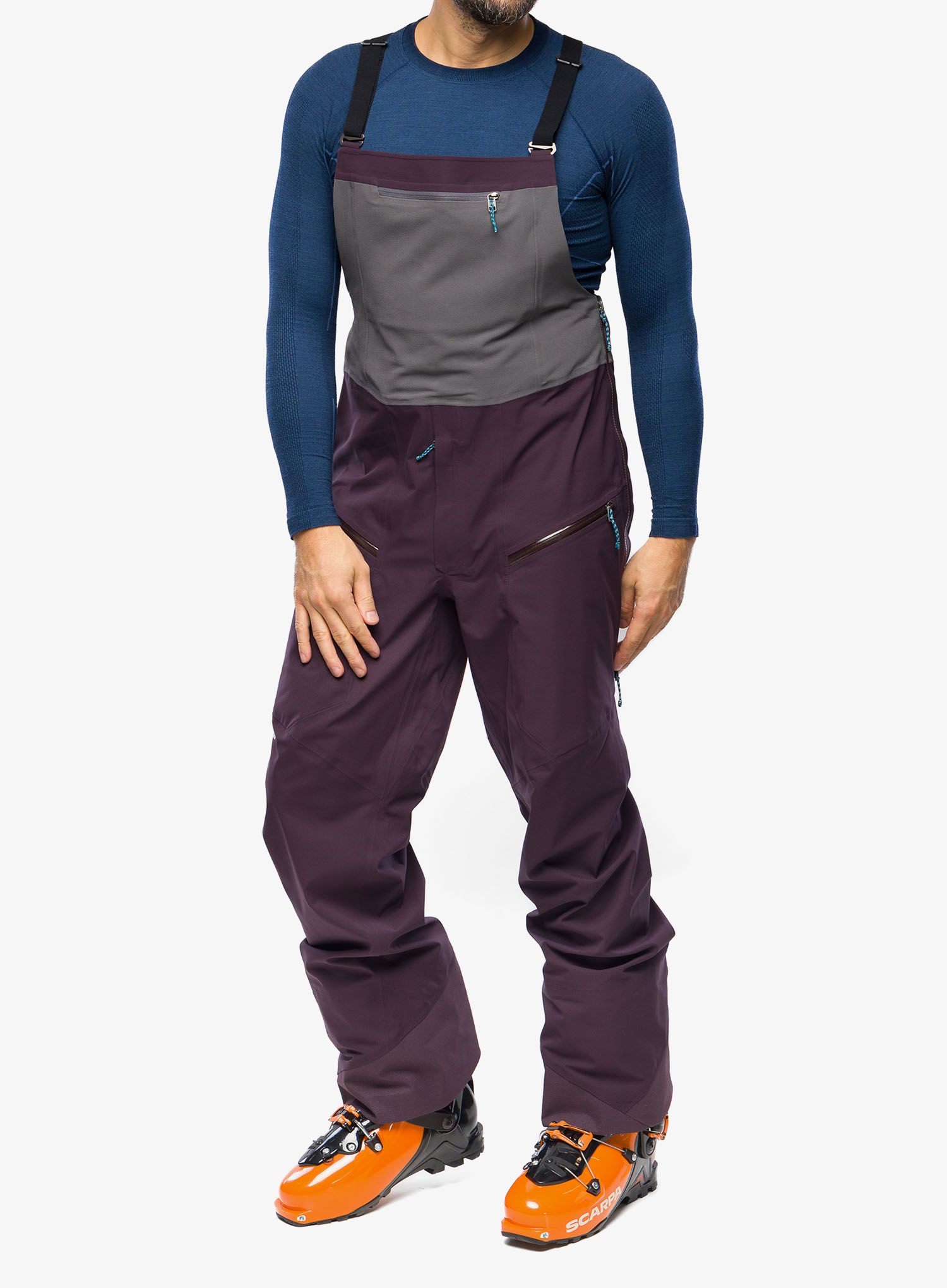 Hlače za turno smučanje Patagonia SnowDrifter Bibs - obsidian plum