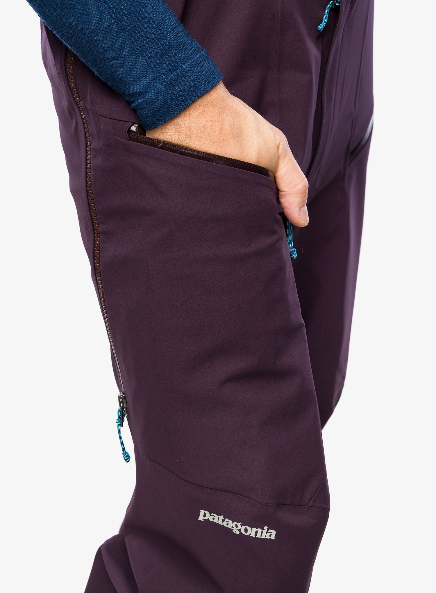 Hlače za turno smučanje Patagonia SnowDrifter Bibs - obsidian plum