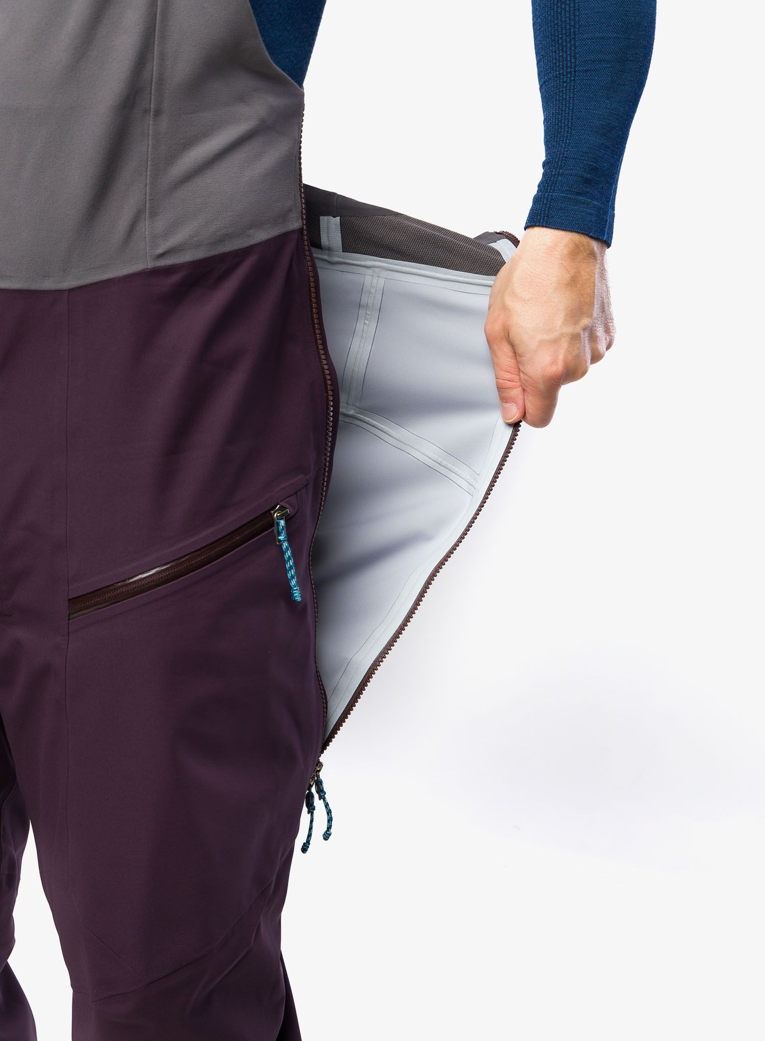 Hlače za turno smučanje Patagonia SnowDrifter Bibs - obsidian plum