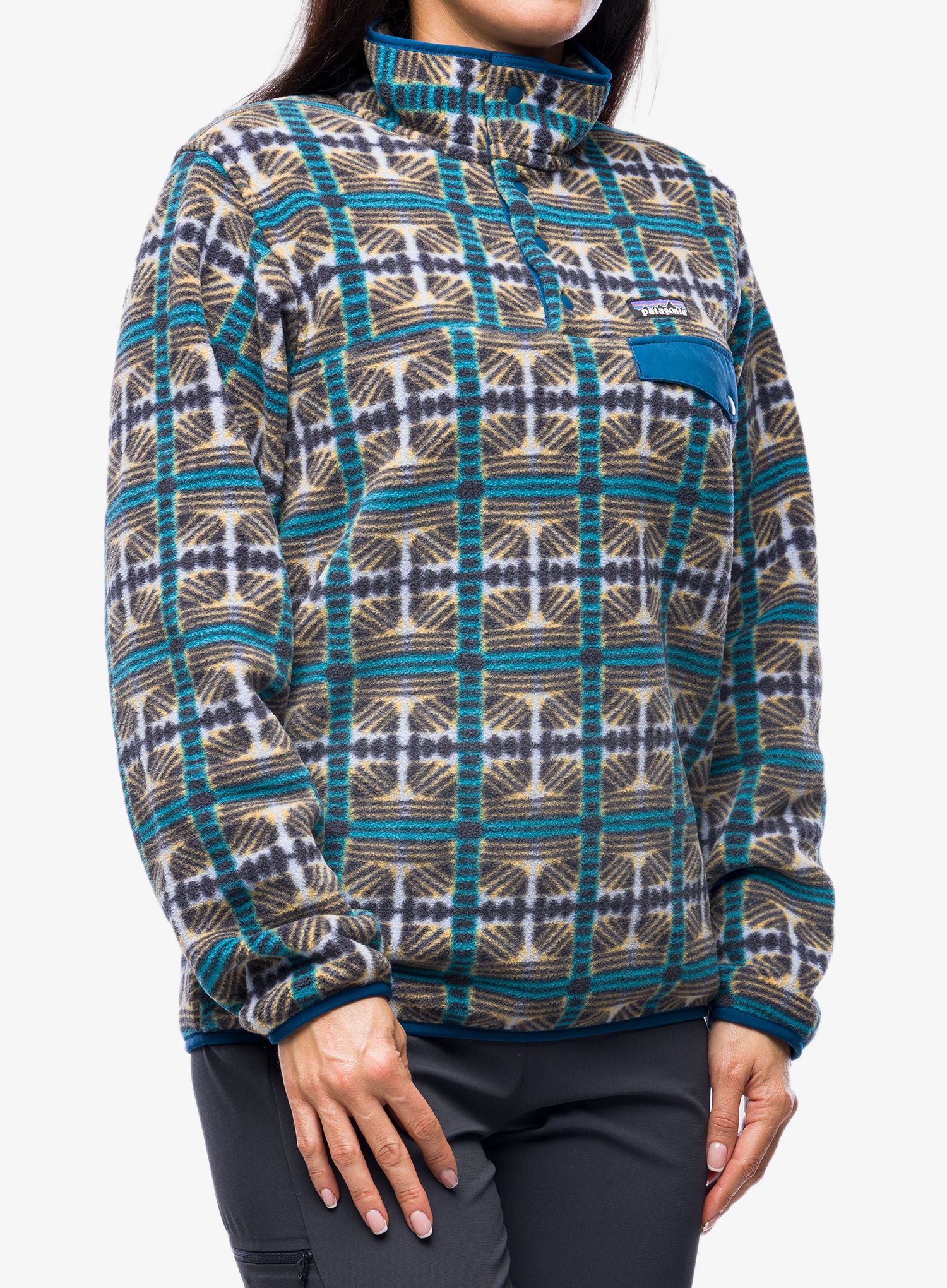 Ženski flis Patagonia Lightweight Synch Snap-T Pullover - snow beam/pale