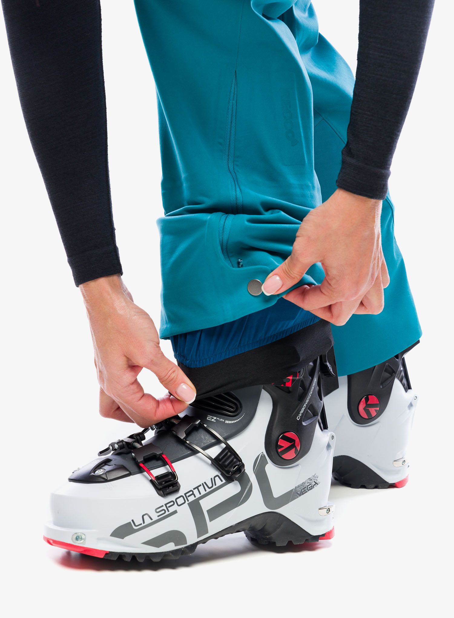 Ženske hlače za turno smučanje Patagonia Upstride Pants - belay blue