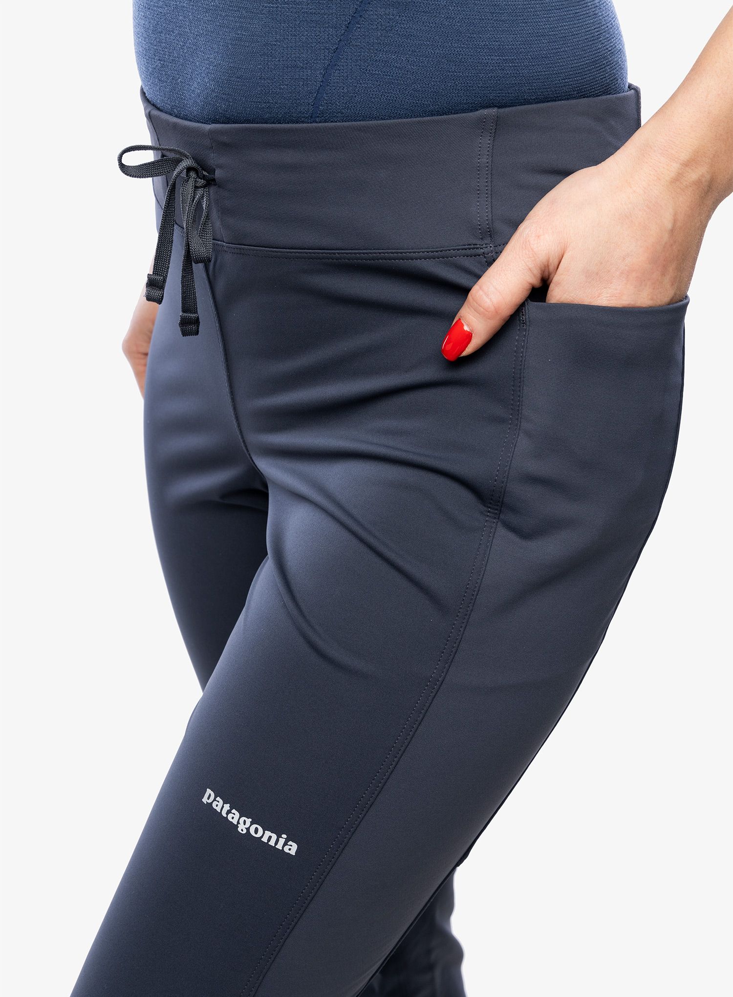 Ženske softshell hlače Patagonia Wind Shield Pants - smolder blue