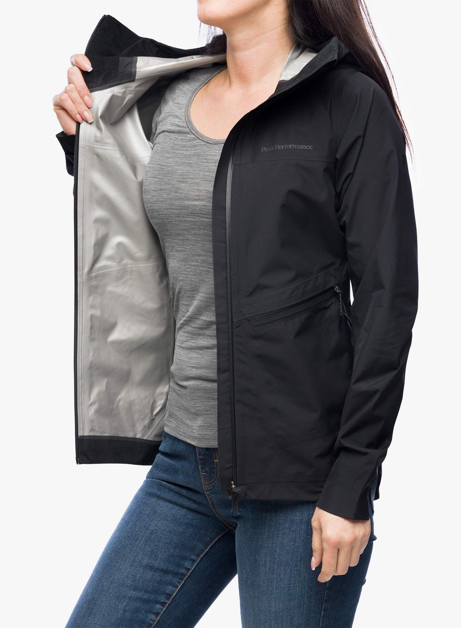 Ženska nepremočljiva jakna Peak Perfomance Commuter GORE-TEX Paclite Jacket - black