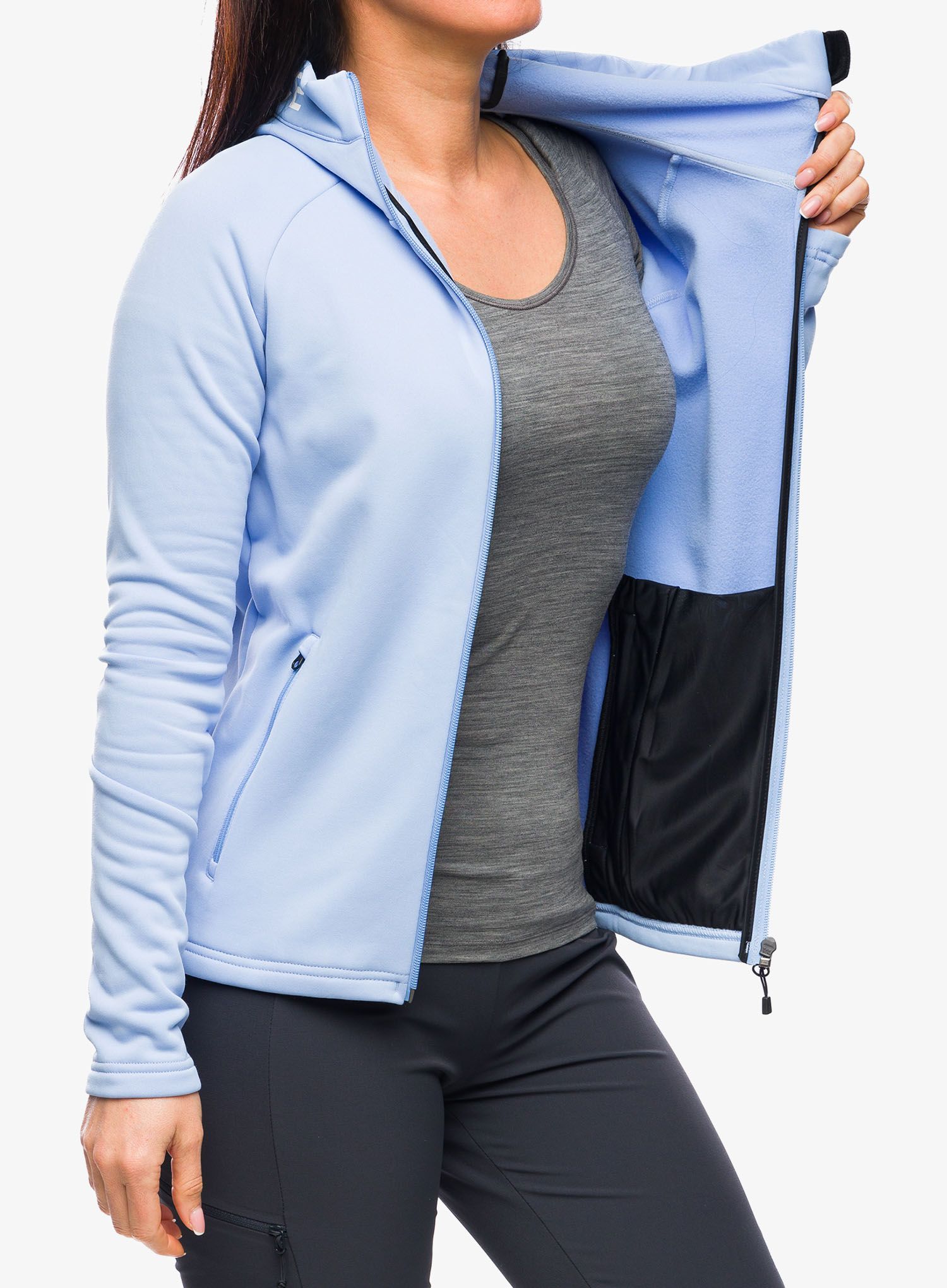 Ženska jopica z zadrgo Peak Perfomance Rider Zip Hood - amity blue/blue
