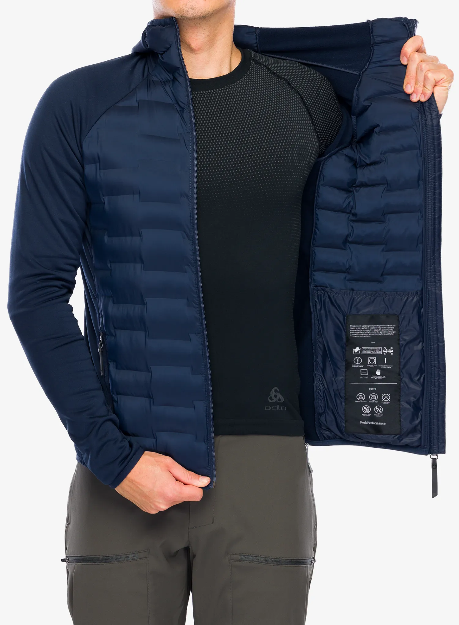 Jakna Peak Performance Argon Hybrid Hood - blue shadow