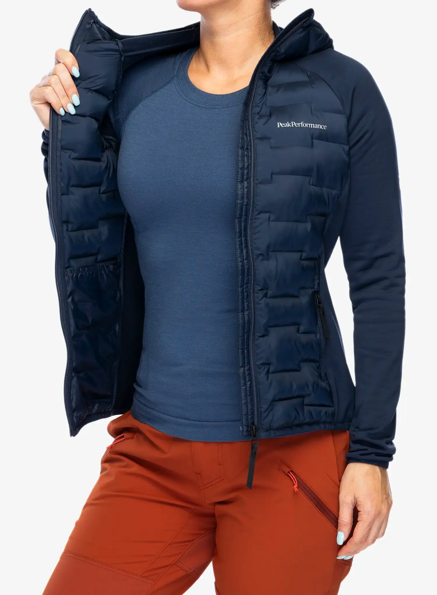 Ženska hibridna jakna Peak Performance Argon Hybrid Hood - blue shadow