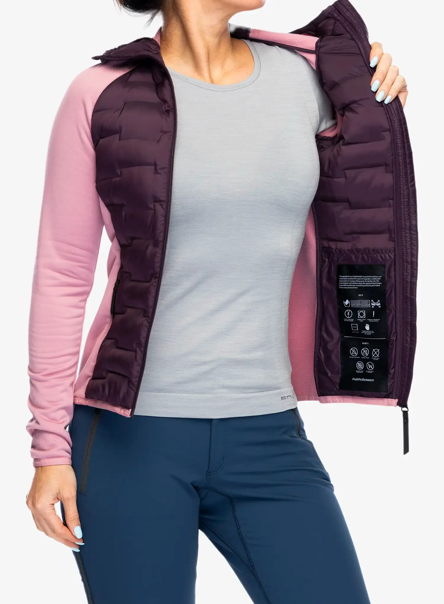 Ženska hibridna jakna Peak Performance Argon Hybrid Hood - mystic purple