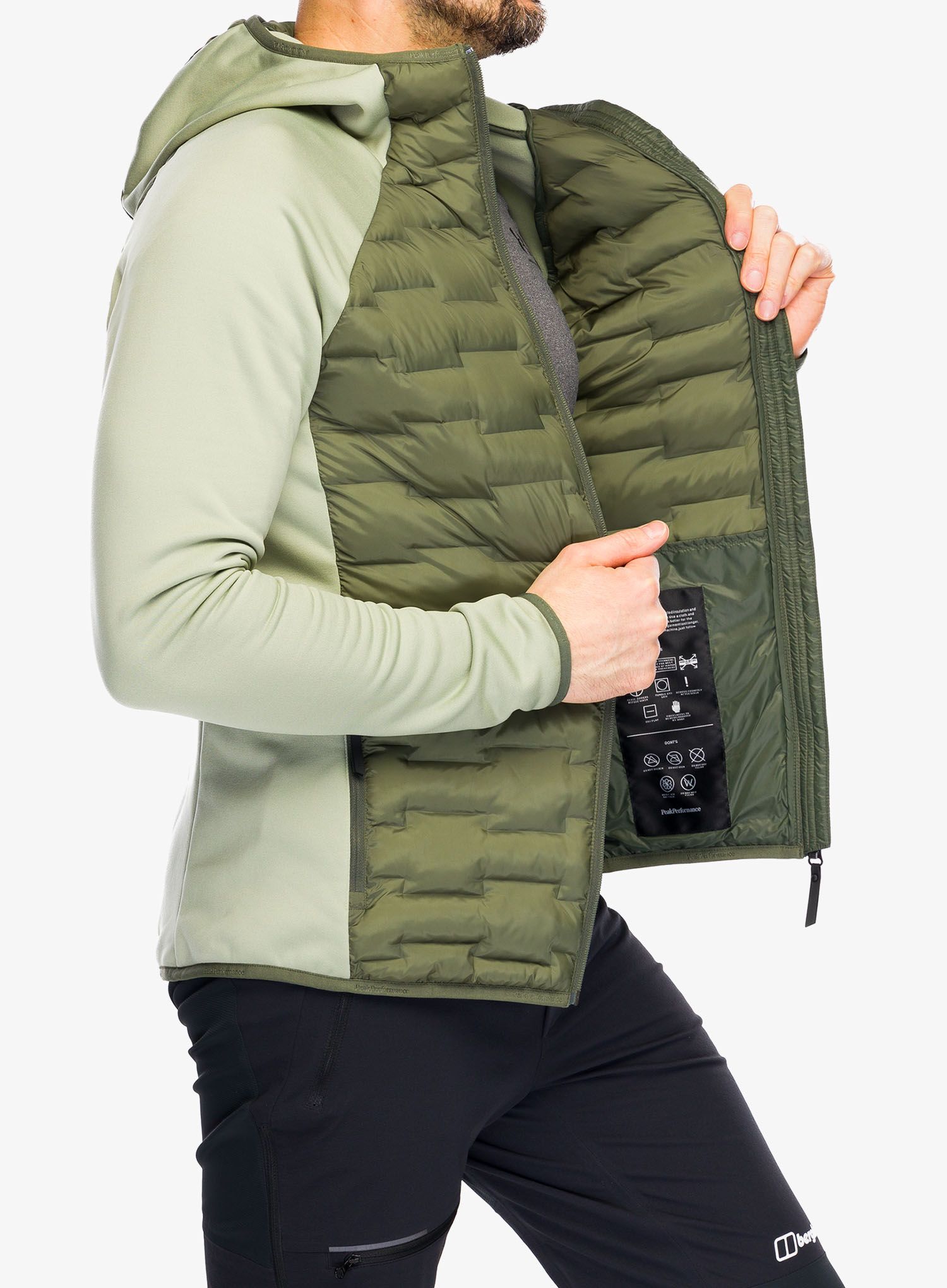 Jakna Peak Performance Argon Hybrid Hood - pine needle