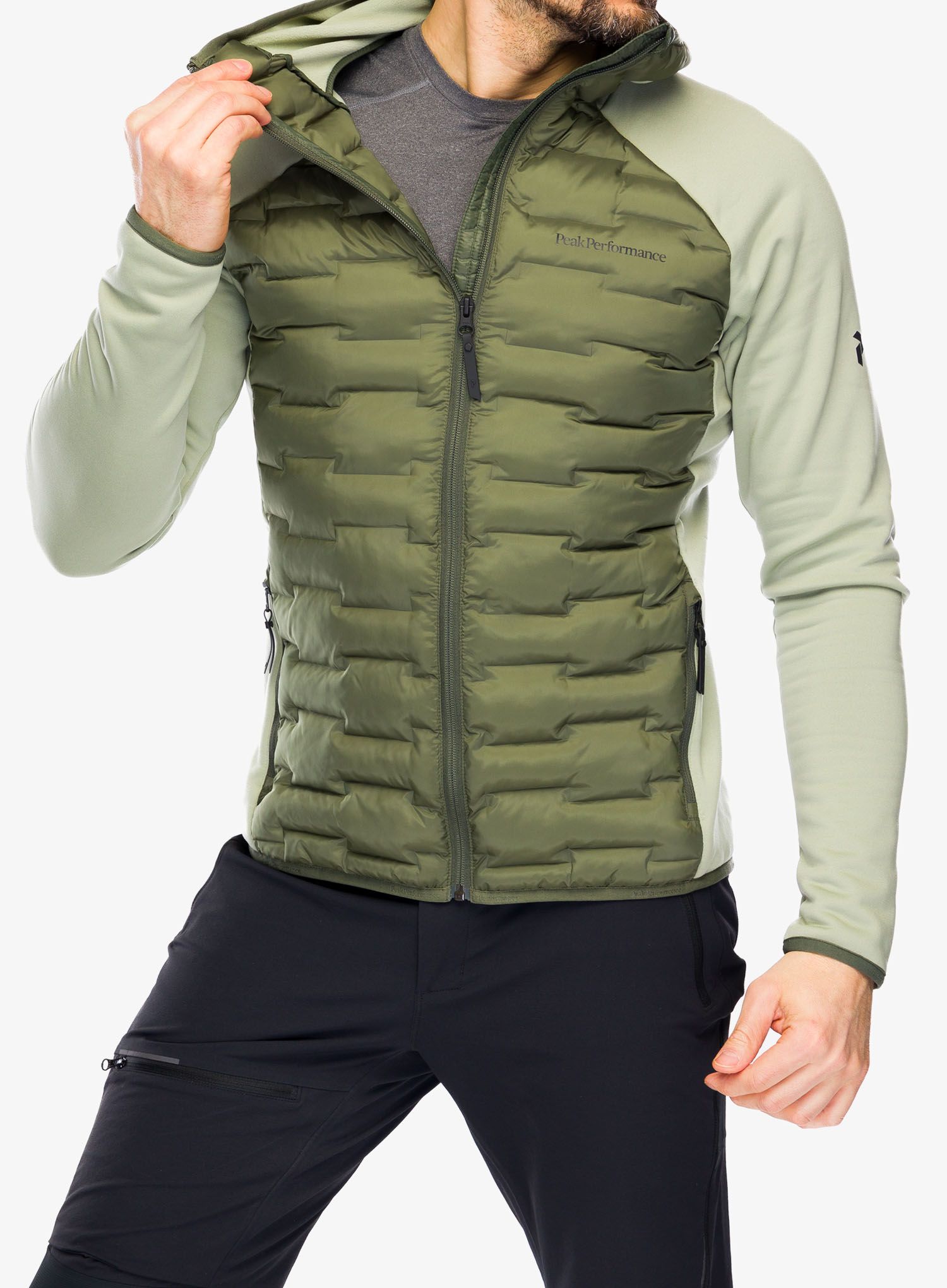 Jakna Peak Performance Argon Hybrid Hood - pine needle