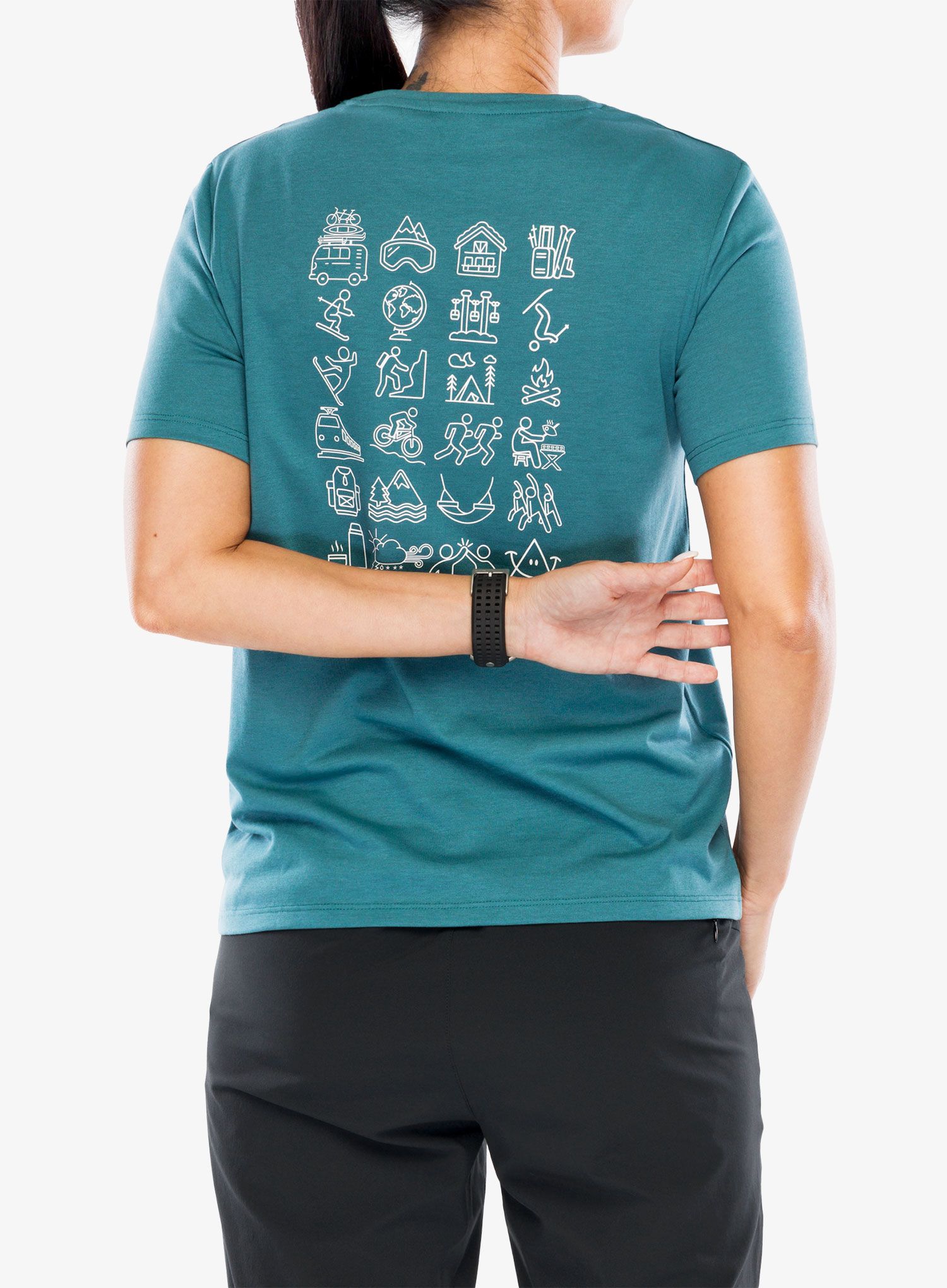 Ženska športna majica Peak Performance Explore Graphic Tee - hydro fresh