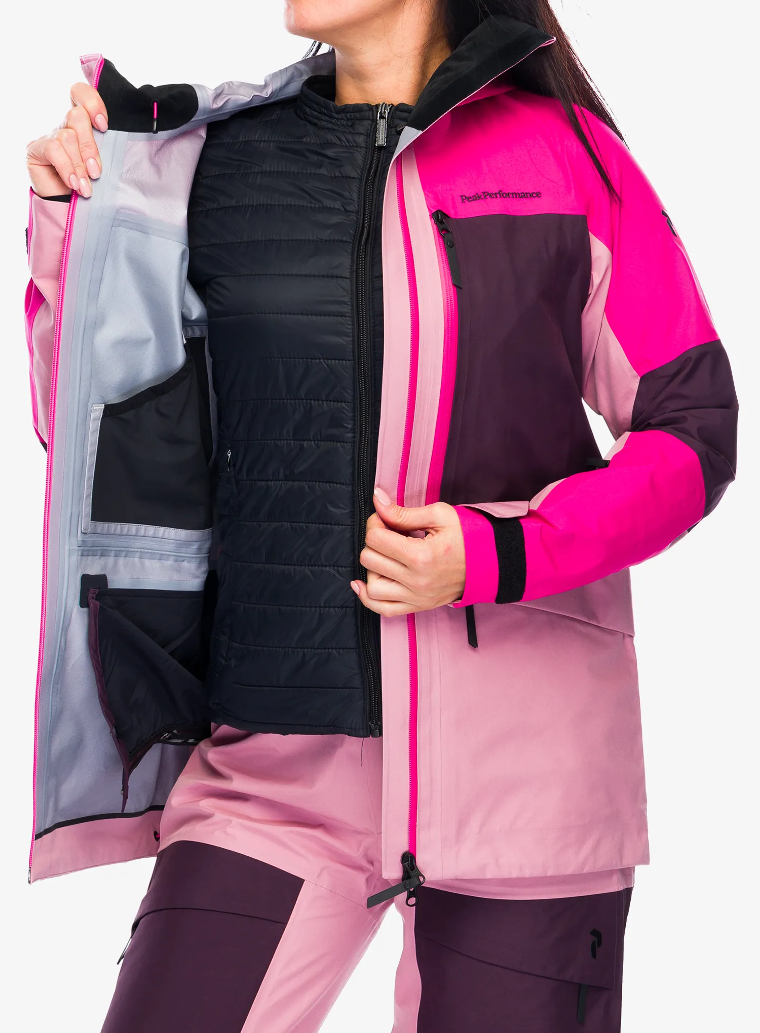Ženska smučarska jakna Peak Performance Gravity GORE-TEX 3L Jacket - beetroot/purple/bitter root