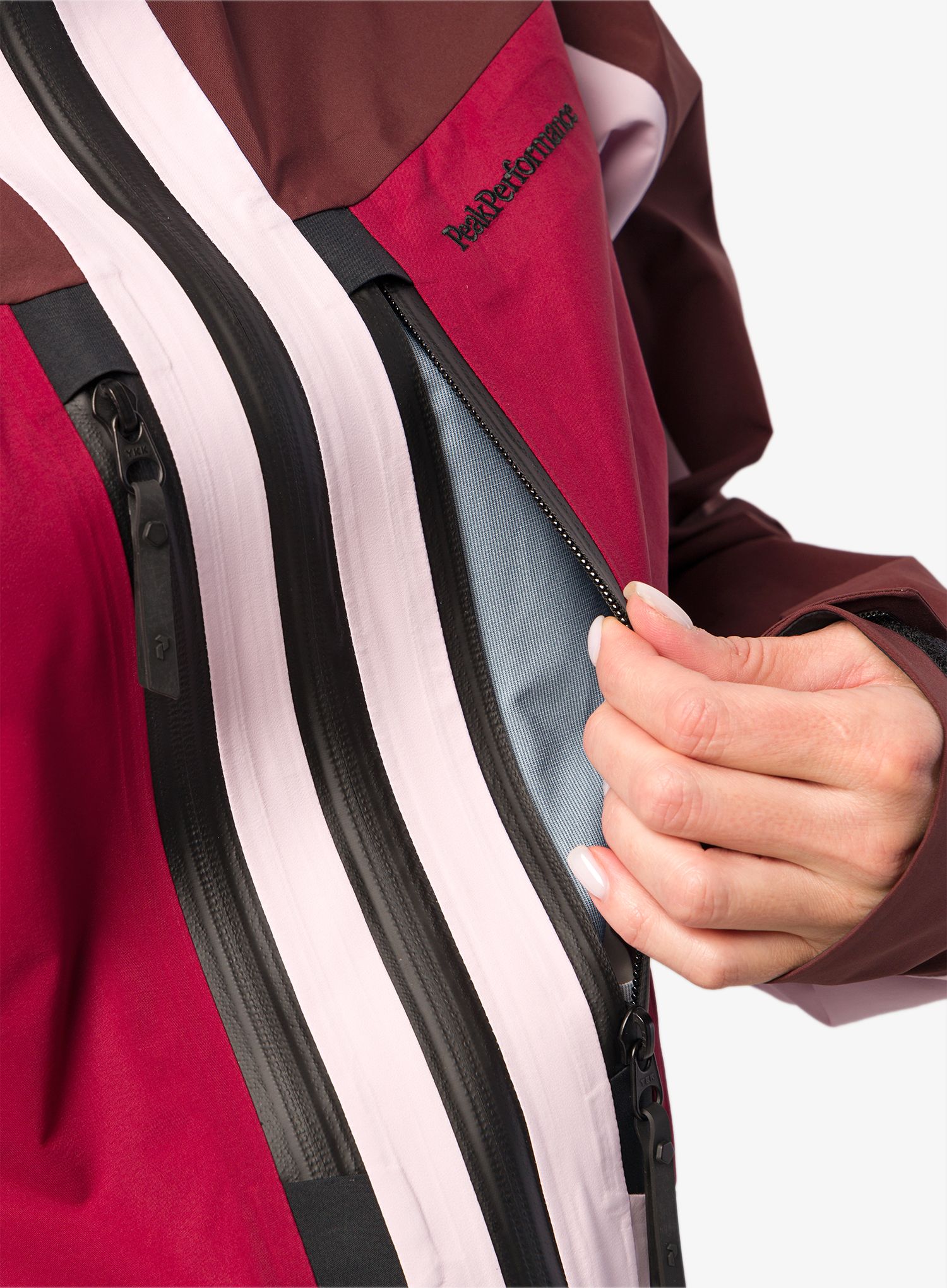 Ženska jakna Peak Performance Gravity Gore-Tex Jacket - cold blush/sapote/rogue red