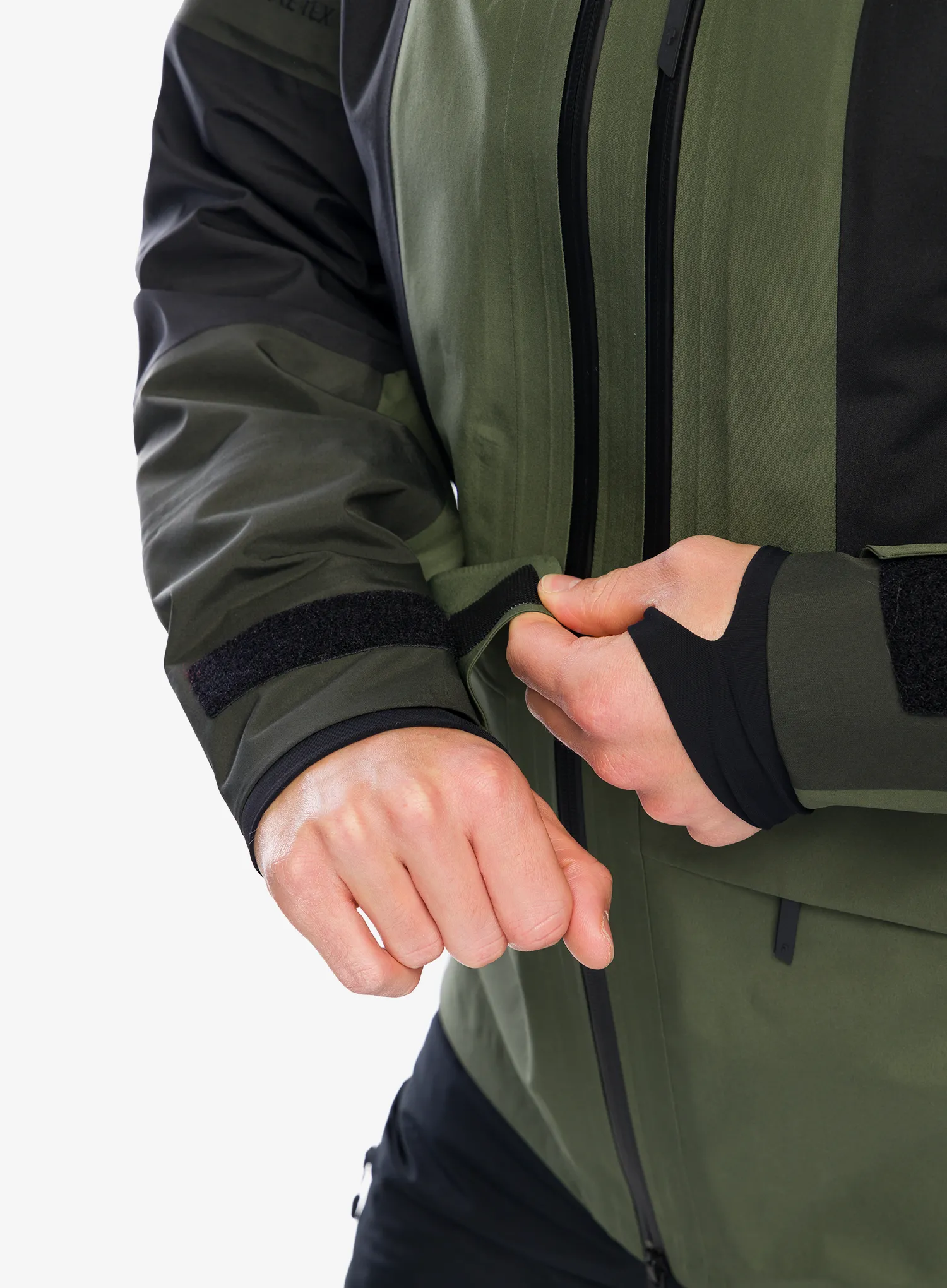 Smučarska jakna Peak Performance Gravity GORE-TEX 3L Jacket - olive extreme/black/pine