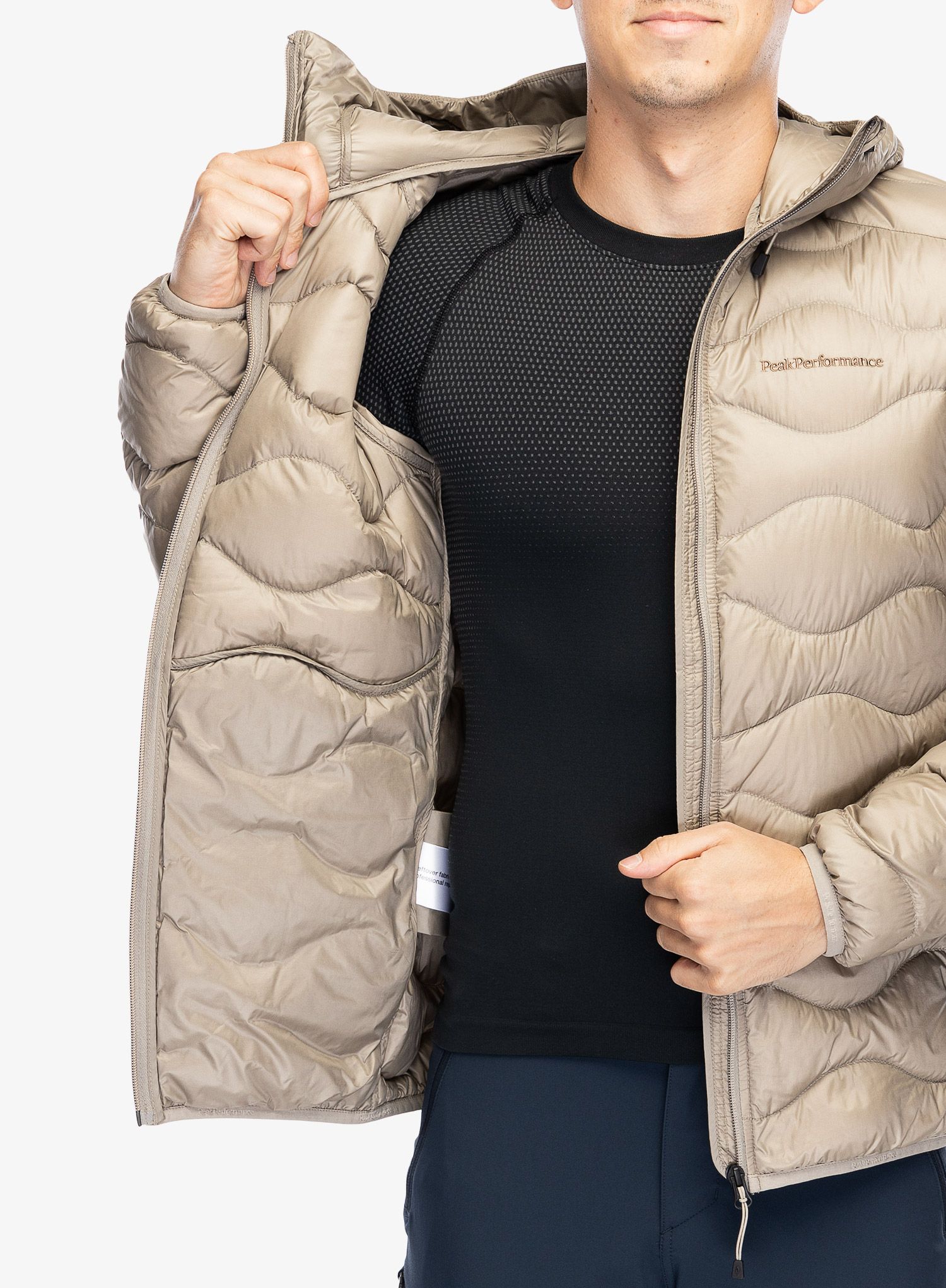 Puhovka Peak Performance Helium Down Hood Jacket - avid beige