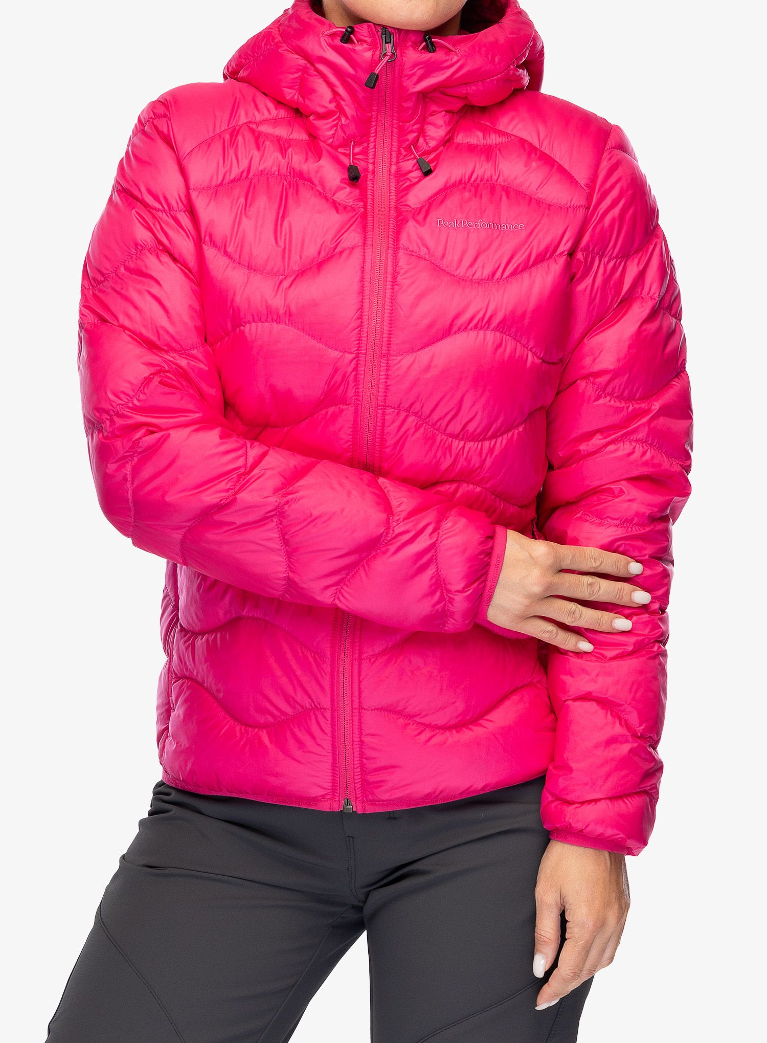 Ženska puhovka Peak Performance Helium Down Hood Jacket - beetroot purple
