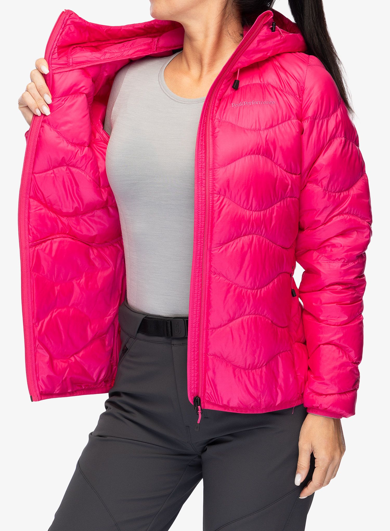 Ženska puhovka Peak Performance Helium Down Hood Jacket - beetroot purple