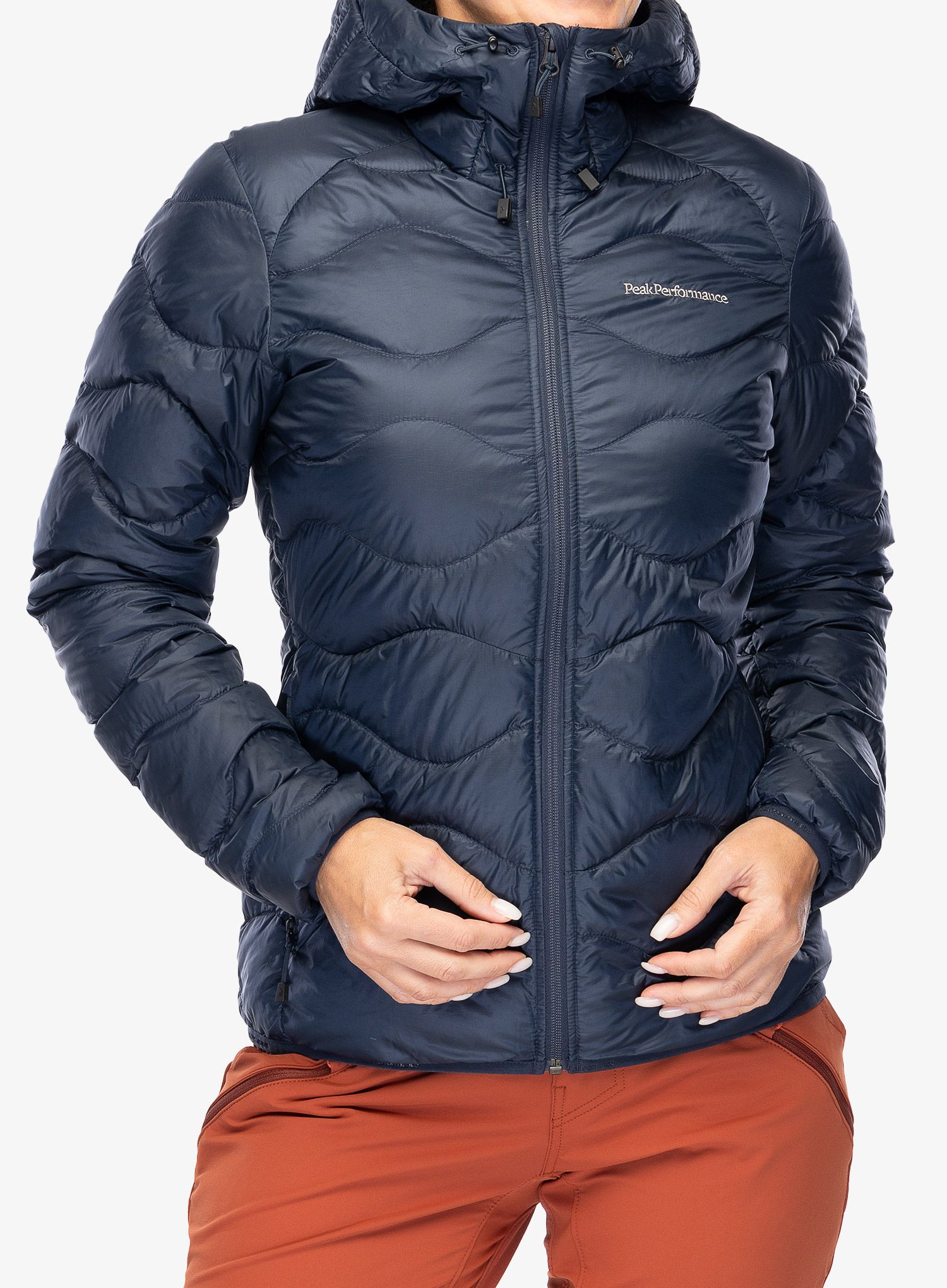 Ženska puhovka Peak Performance Helium Down Hood Jacket - blue shadow/shadow