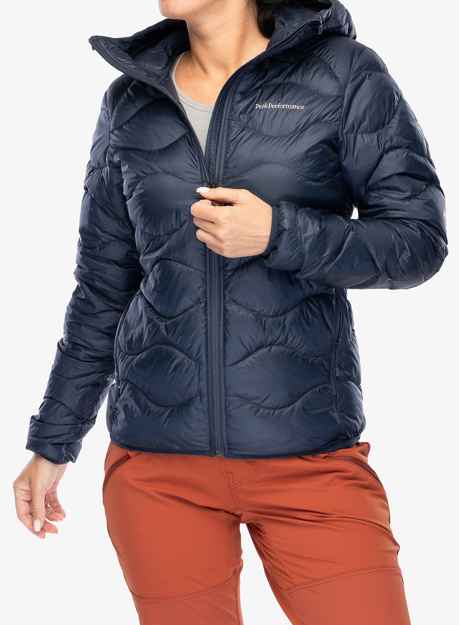Ženska puhovka Peak Performance Helium Down Hood Jacket - blue shadow/shadow