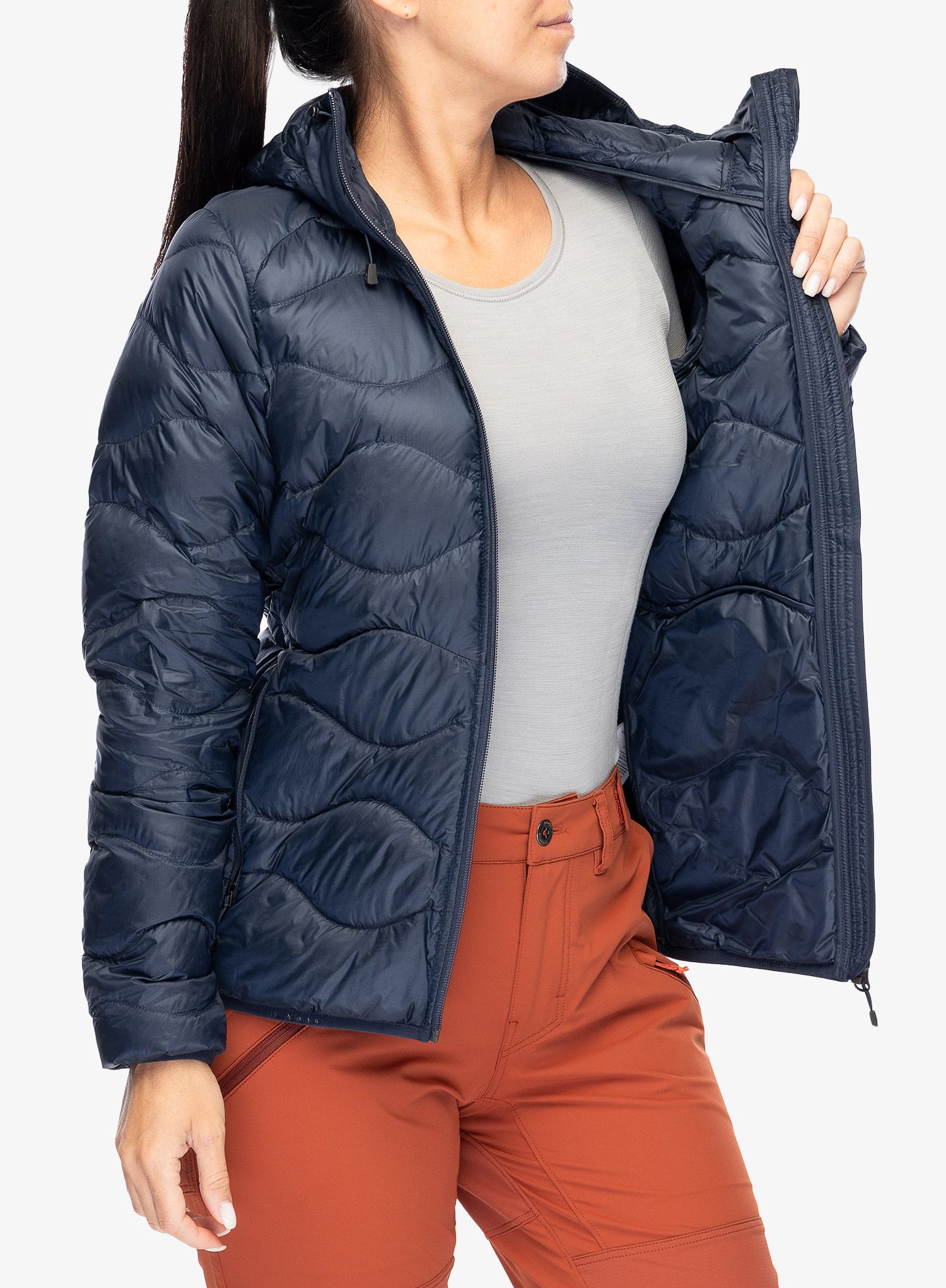 Ženska puhovka Peak Performance Helium Down Hood Jacket - blue shadow/shadow