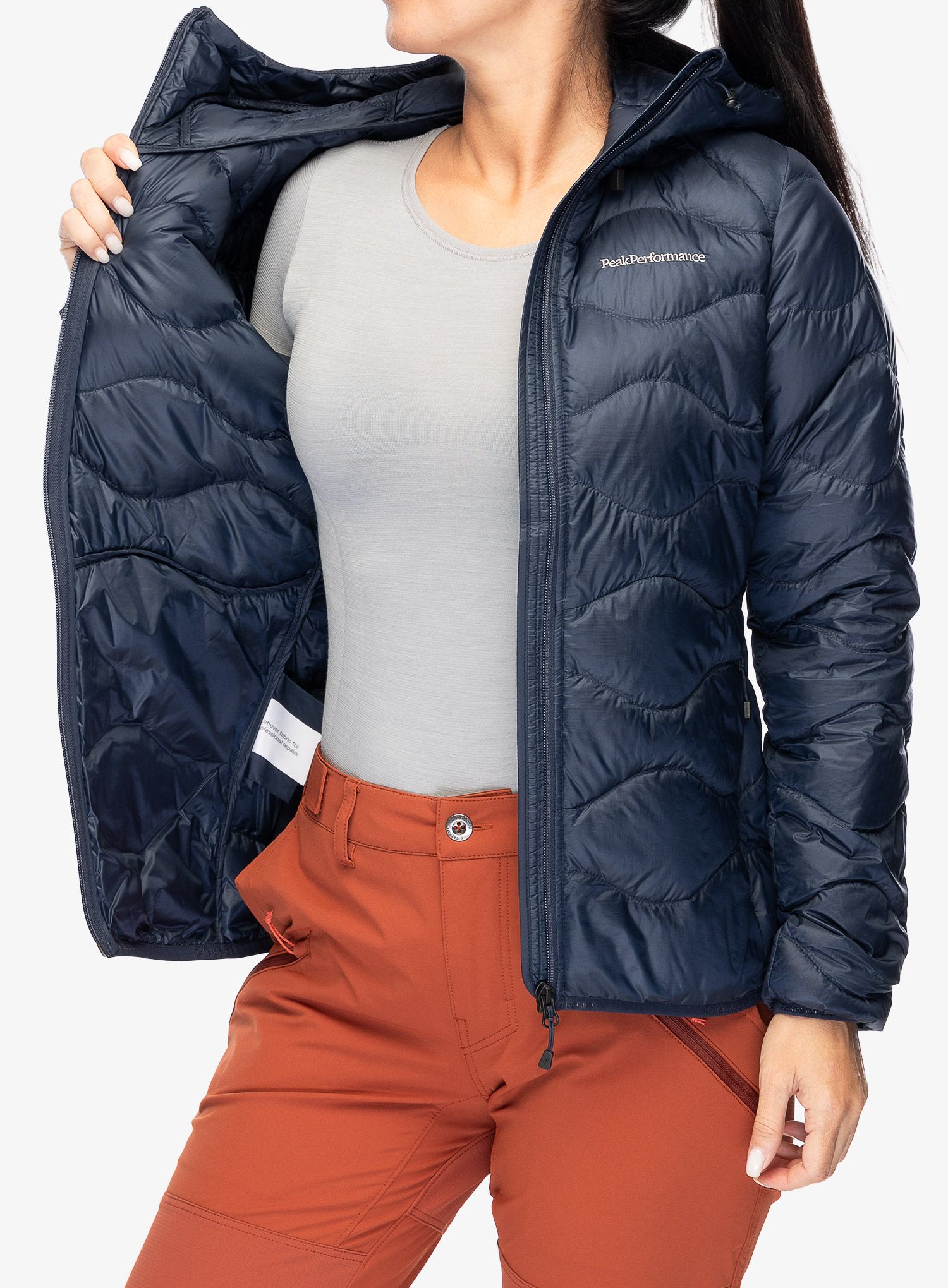 Ženska puhovka Peak Performance Helium Down Hood Jacket - blue shadow/shadow