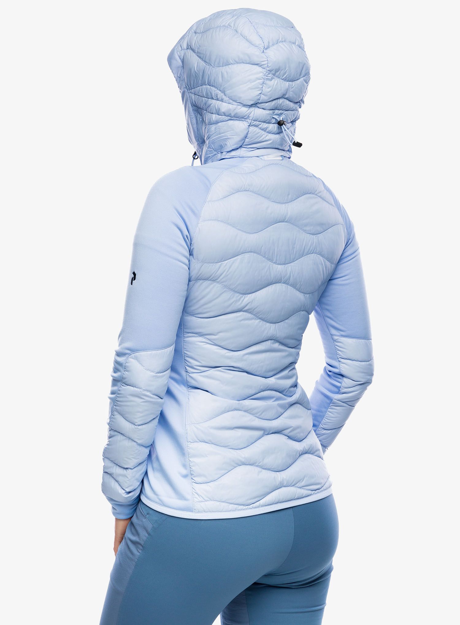 Ženska jakna Peak Performance Helium Down Hybrid Hood - amity blue