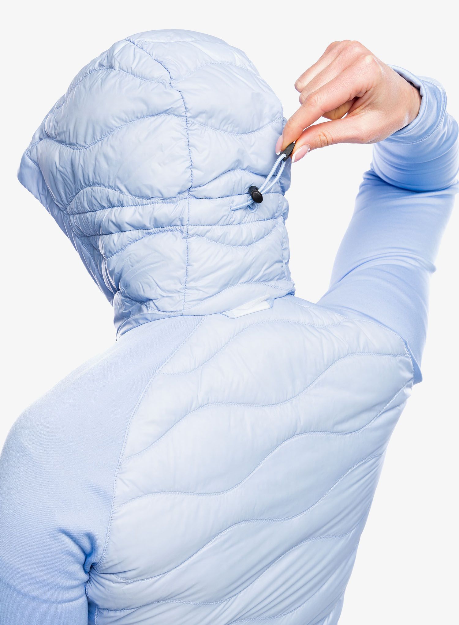 Ženska jakna Peak Performance Helium Down Hybrid Hood - amity blue