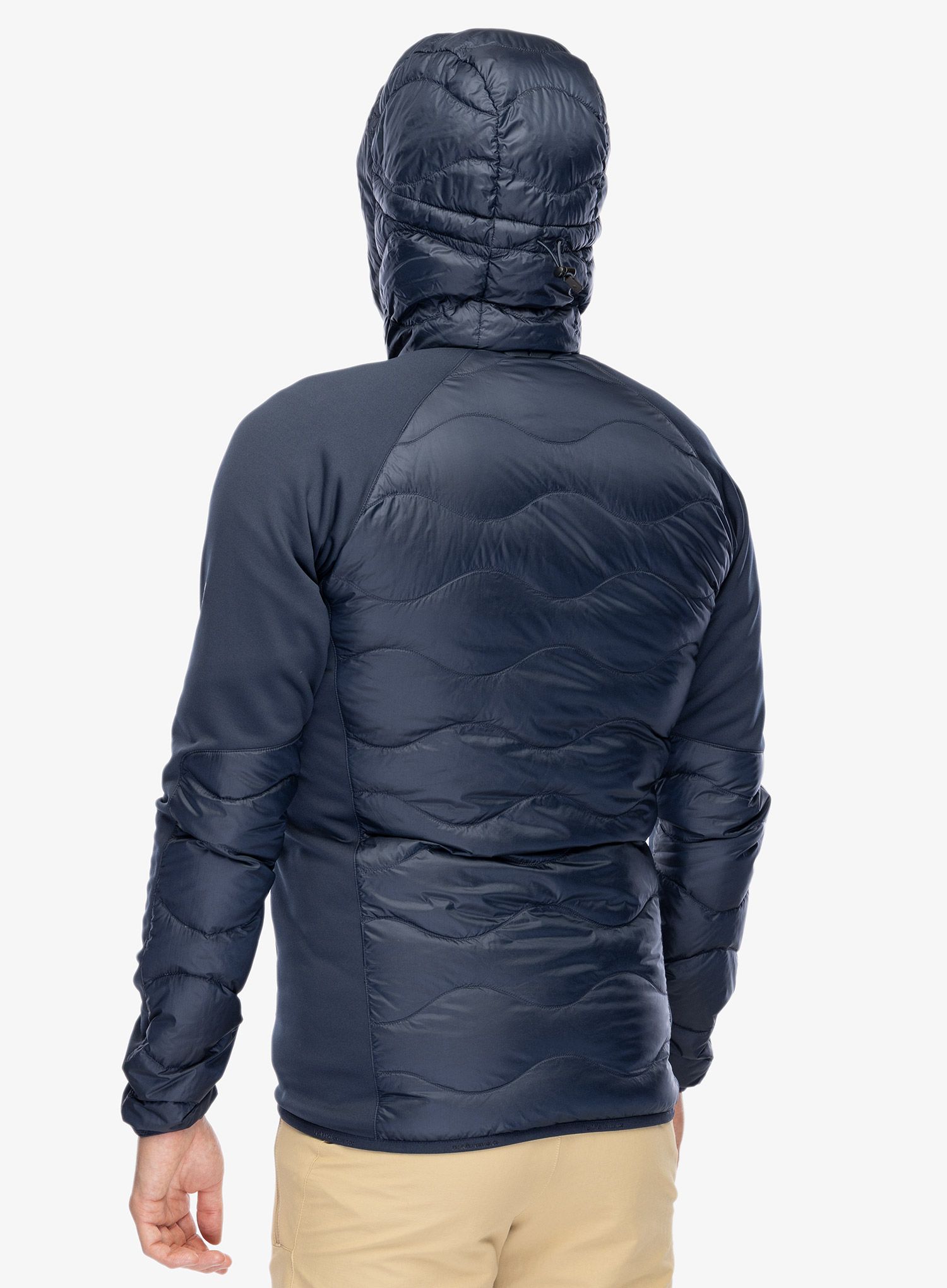 Hibridna jakna Peak Performance Helium Down Hybrid Hood - blue shadow