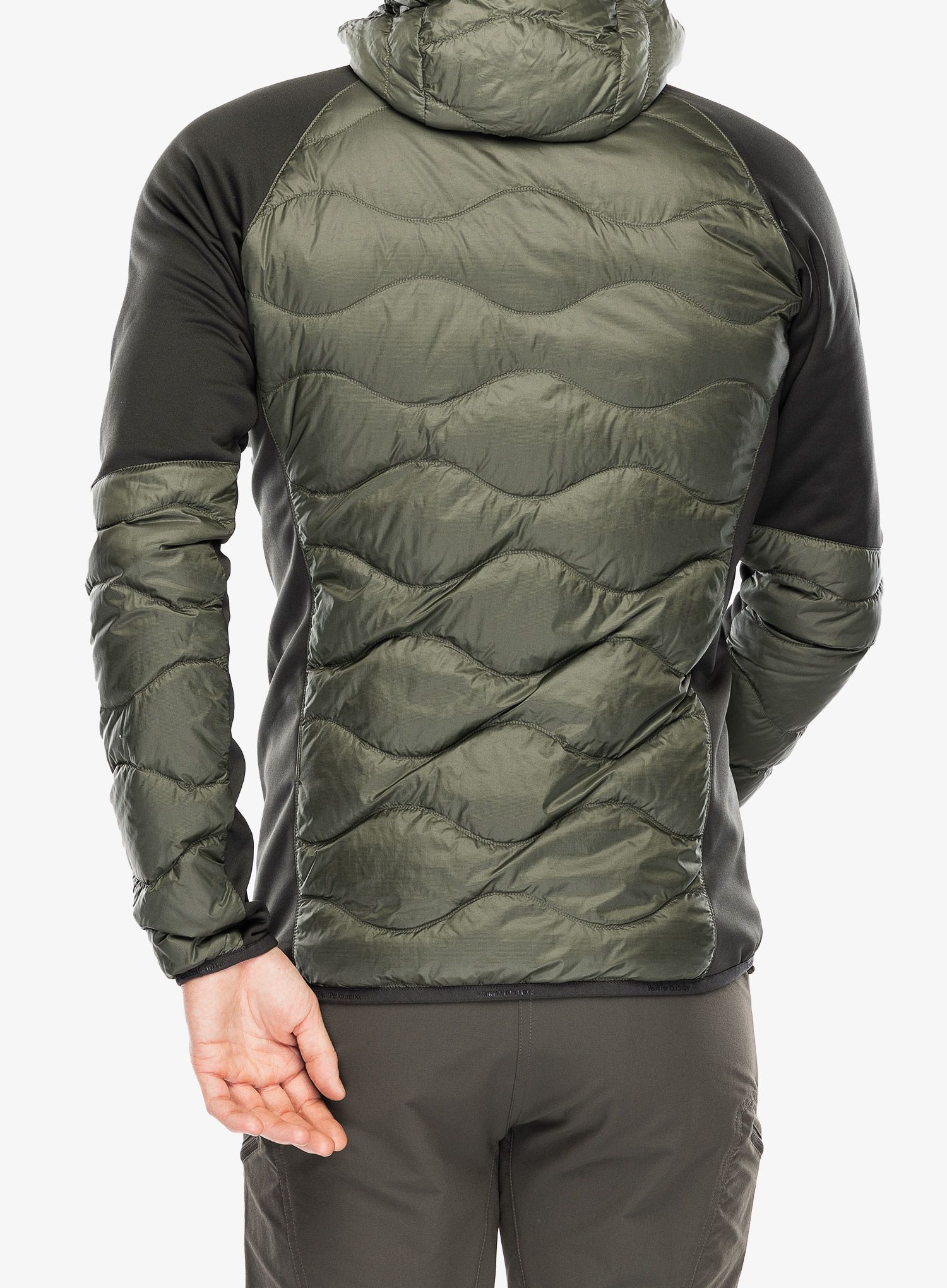 Hibridna jakna Peak Performance Helium Down Hybrid Hood - olive extreme