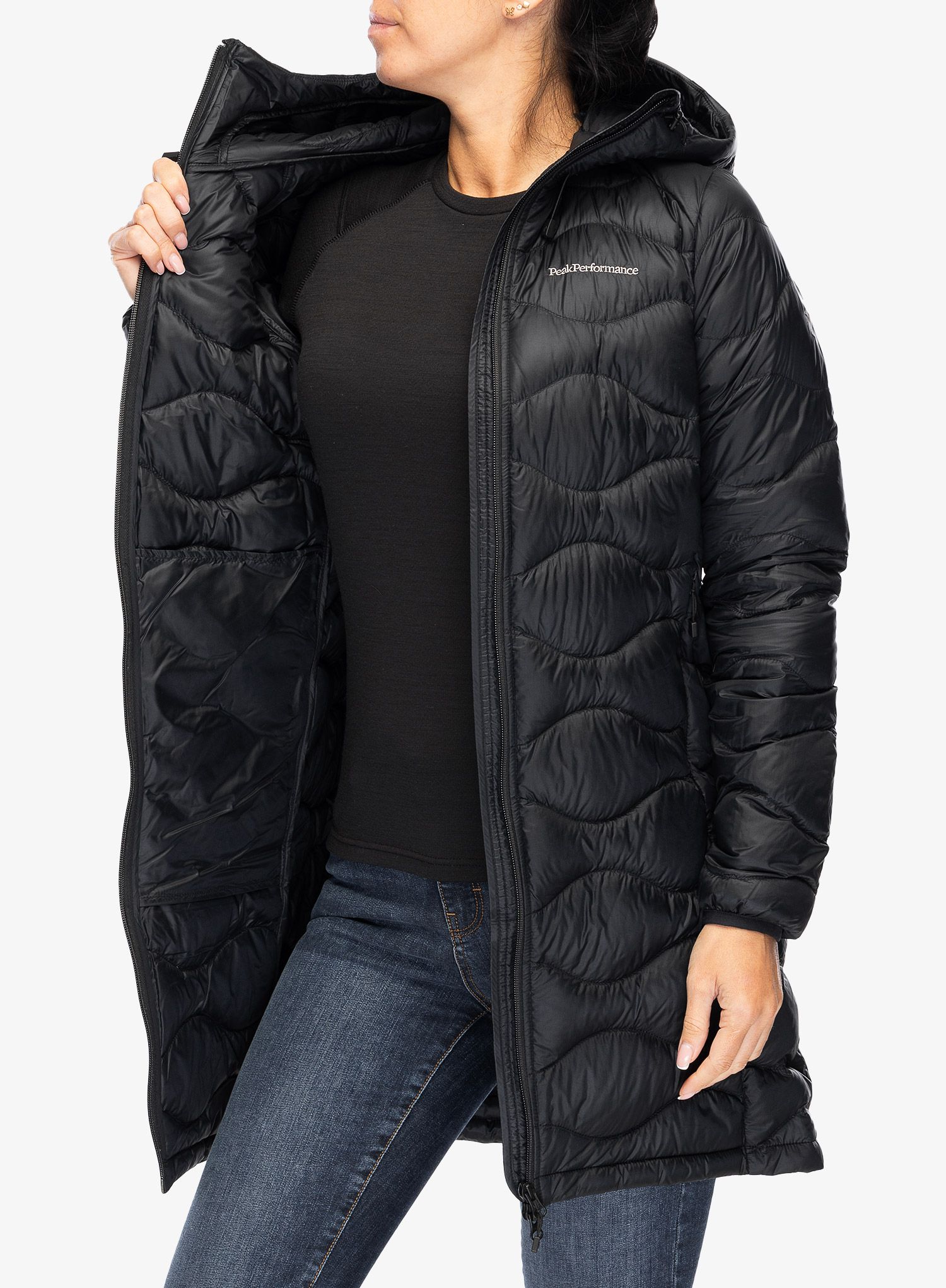 Puhast plašč Peak Performance Helium Down Parka - black