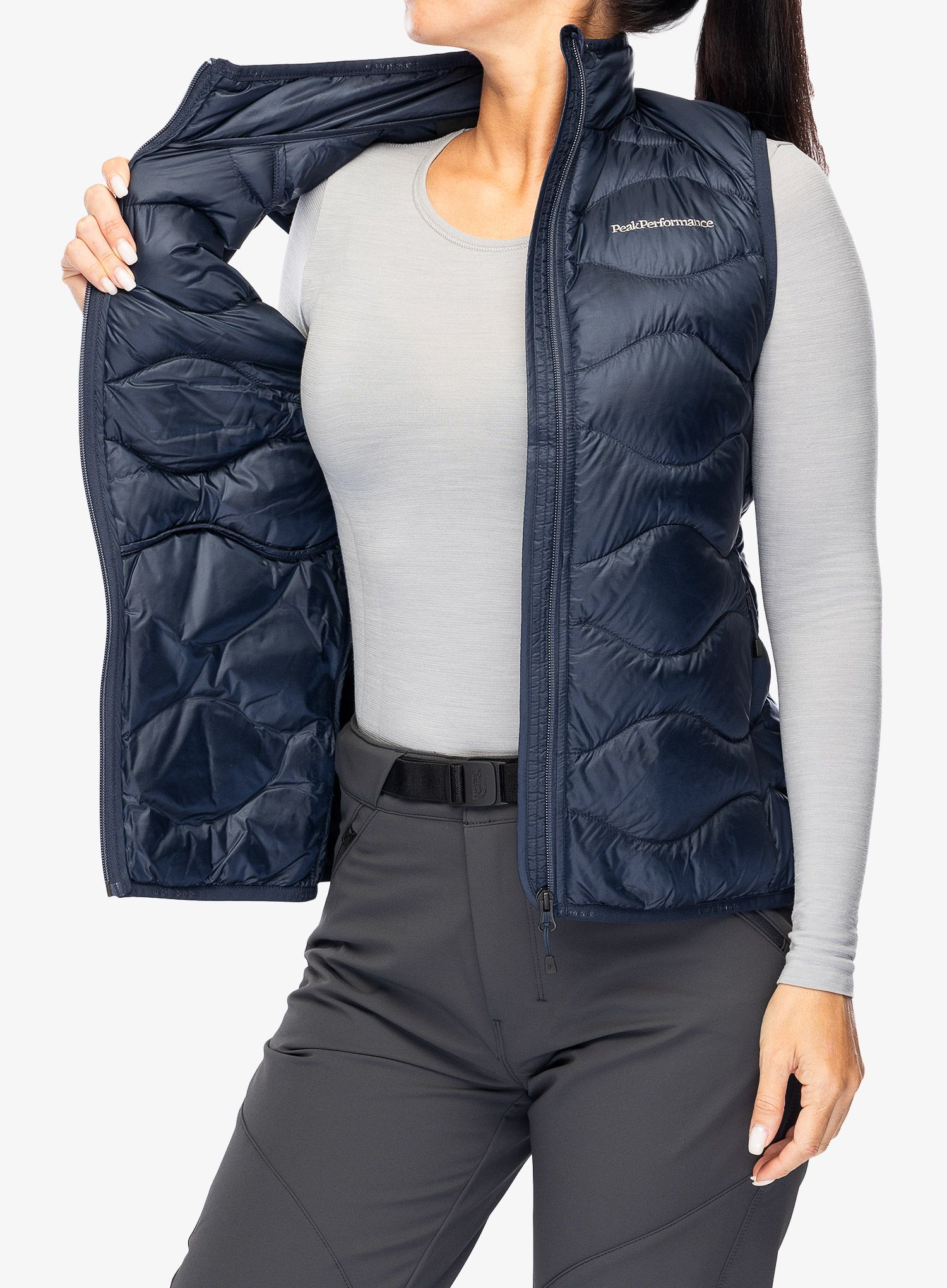 Ženski brezrokavnik Peak Performance Helium Down Vest - blue shadow/shadow