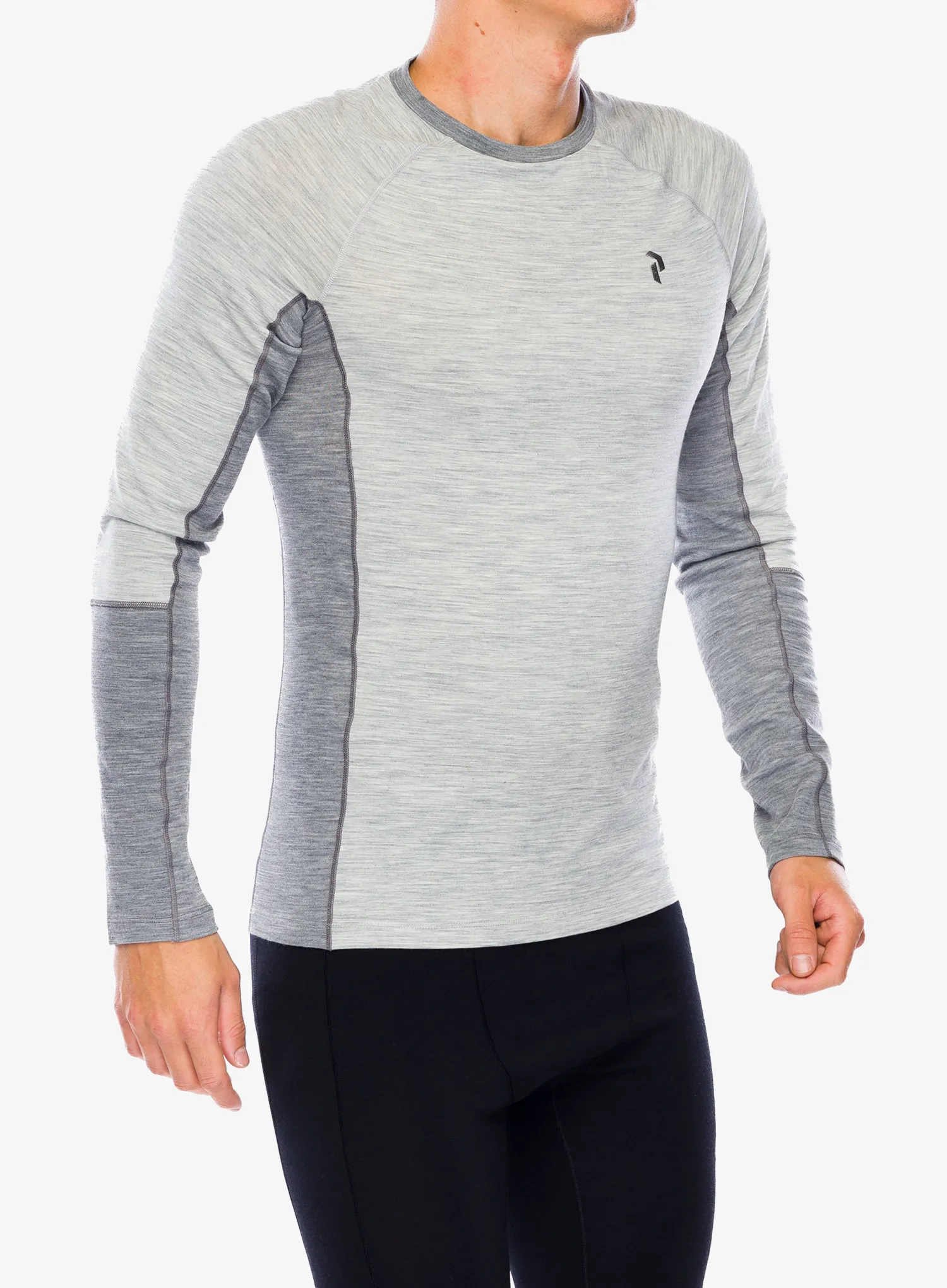 Termo flis jopa Peak Performance Magic Crew - med grey melange