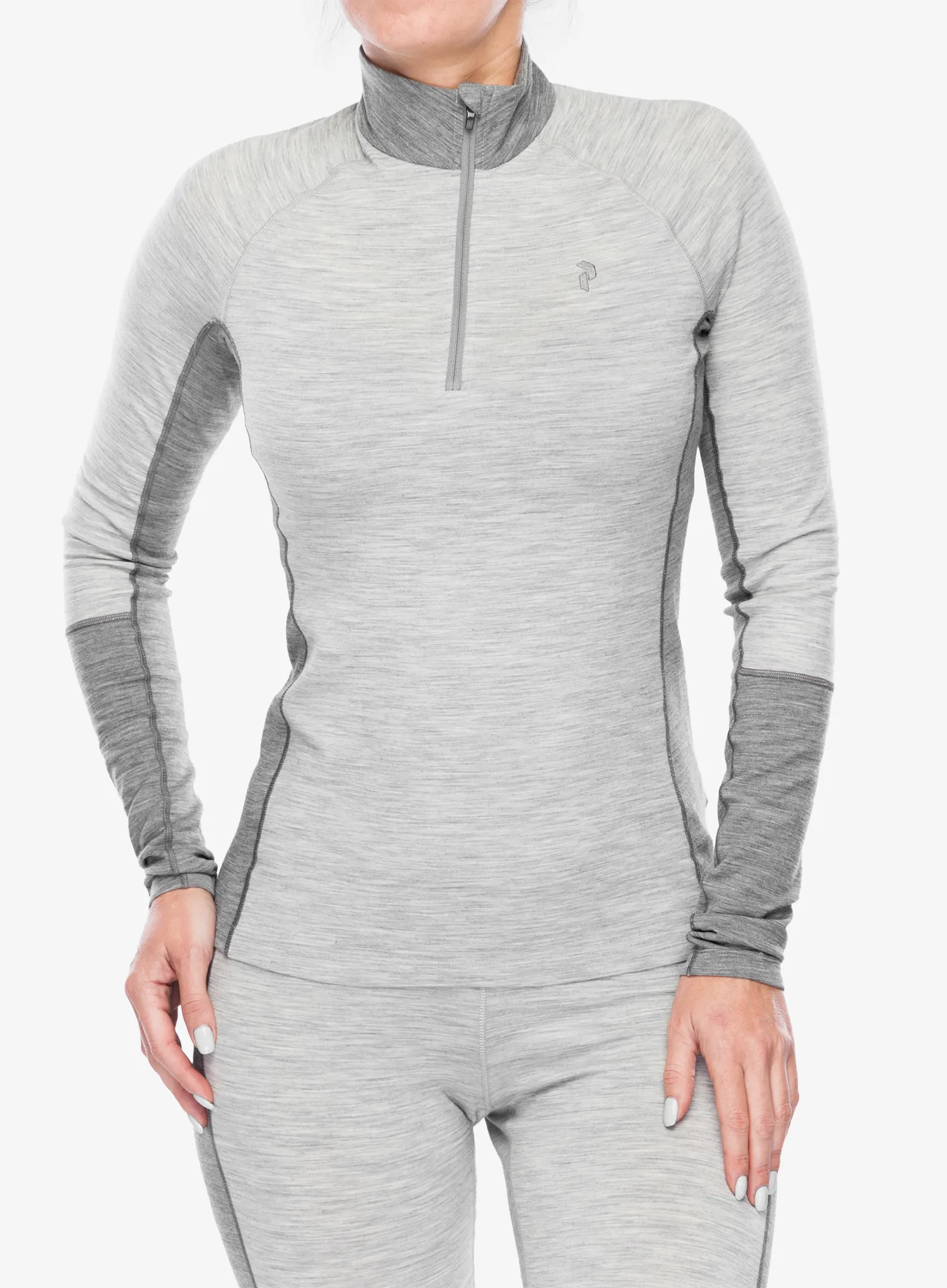 Ženska termo flis jopa Peak Performance Magic Half Zip - med grey melange