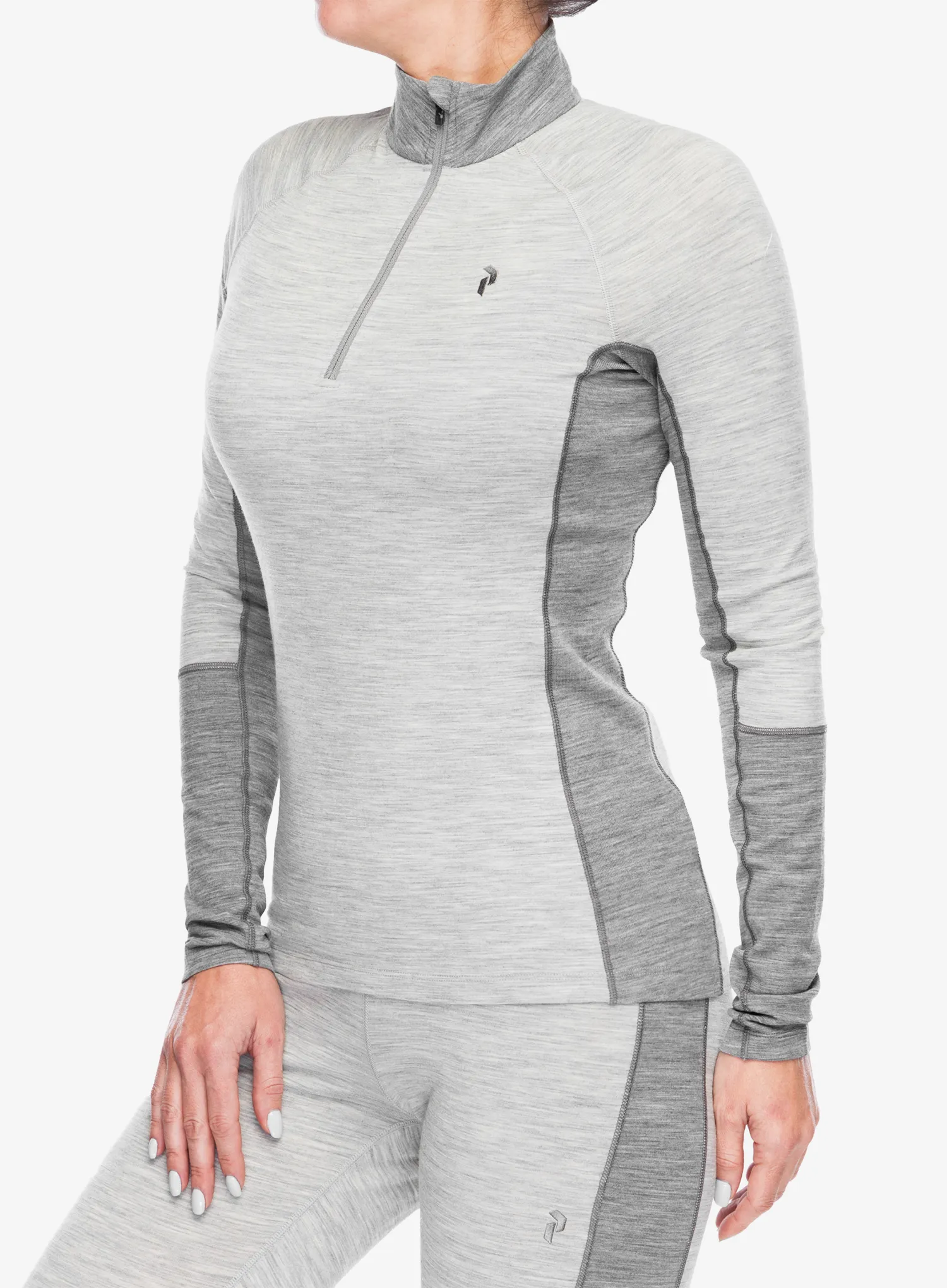 Ženska termo flis jopa Peak Performance Magic Half Zip - med grey melange