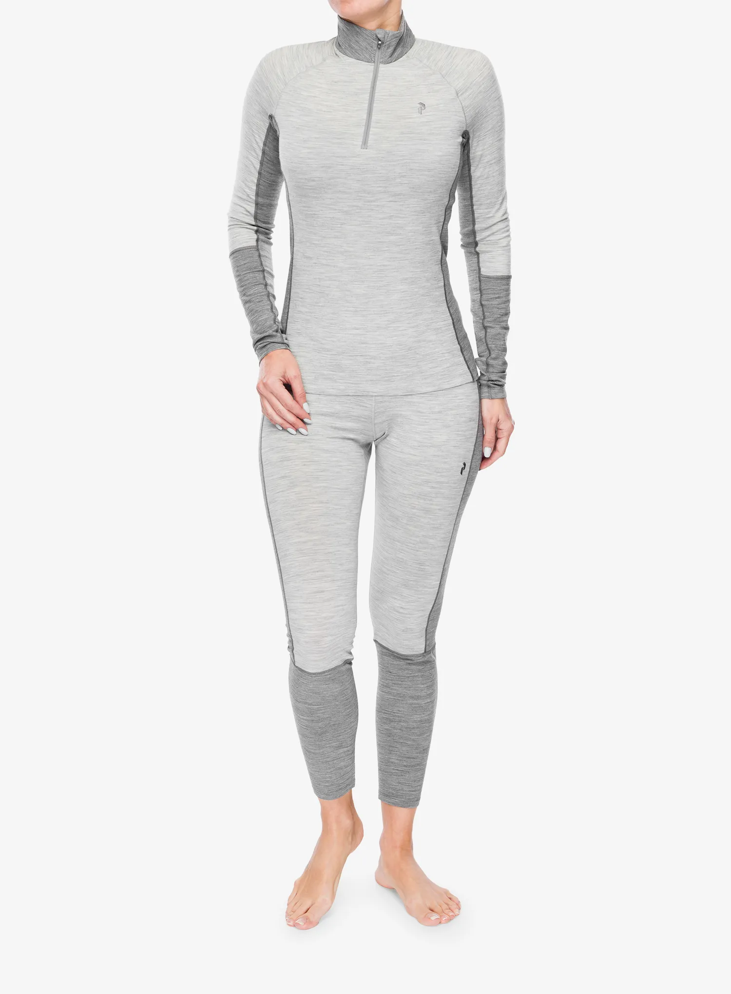 Ženska termo flis jopa Peak Performance Magic Half Zip - med grey melange