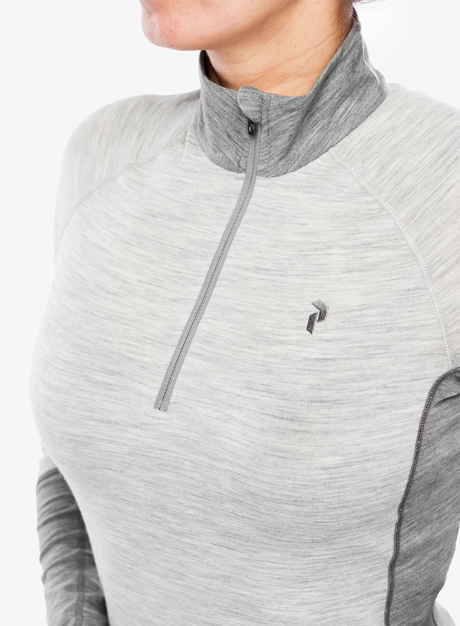 Ženska termo flis jopa Peak Performance Magic Half Zip - med grey melange