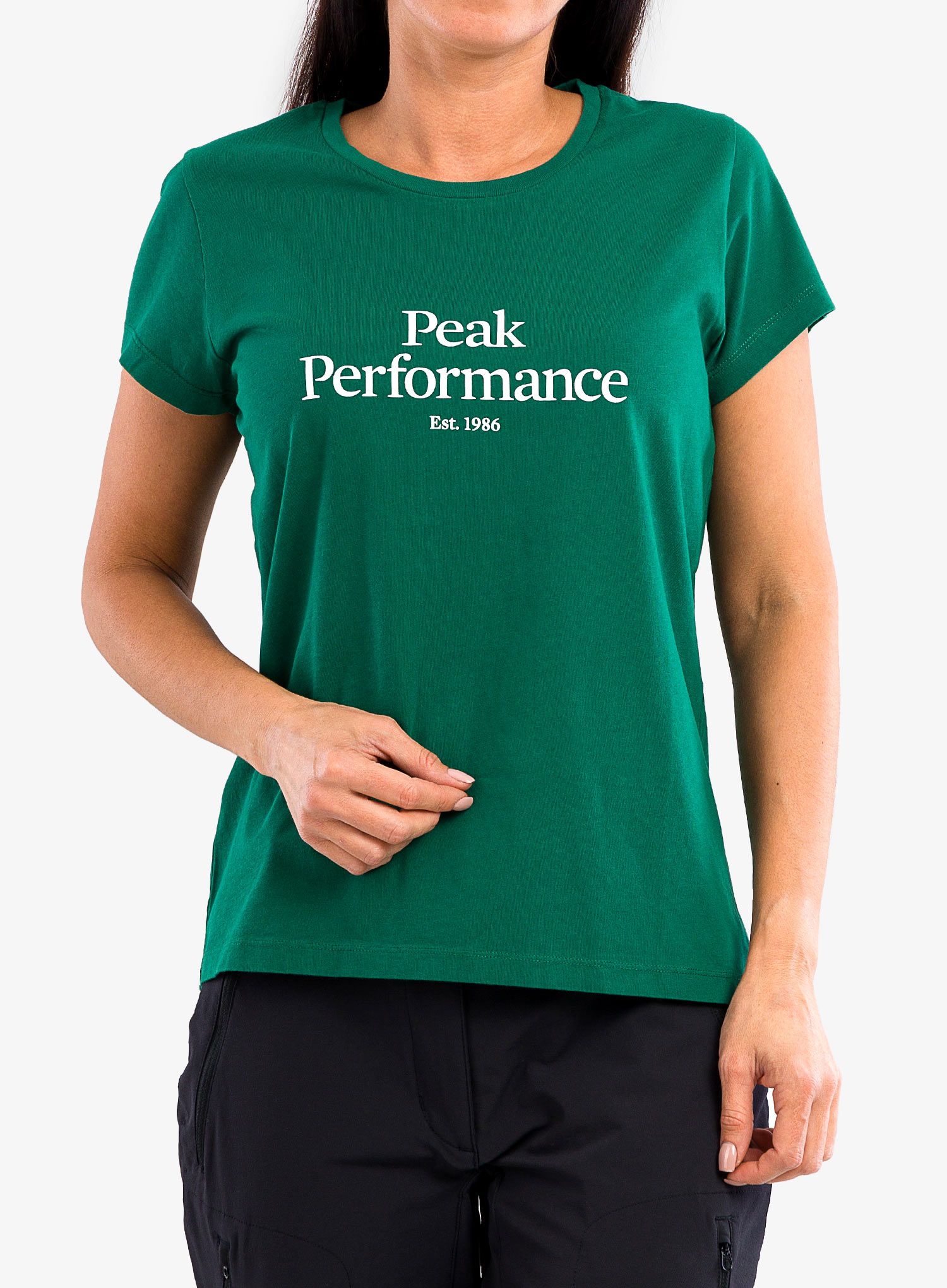 Ženska bombažna majica Peak Performance Original Tee - green ivy