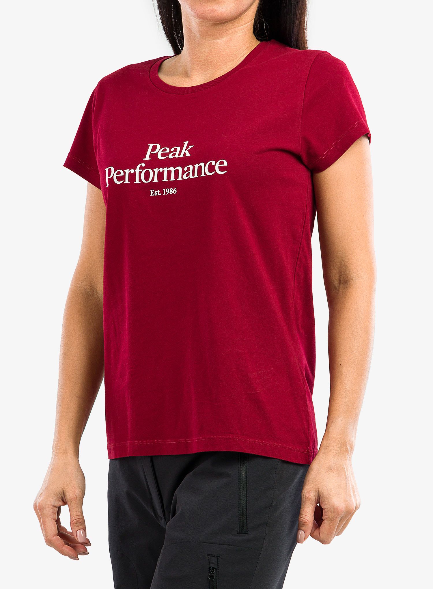 Majica s potiskom ženska Peak Performance Original Tee - rogue red