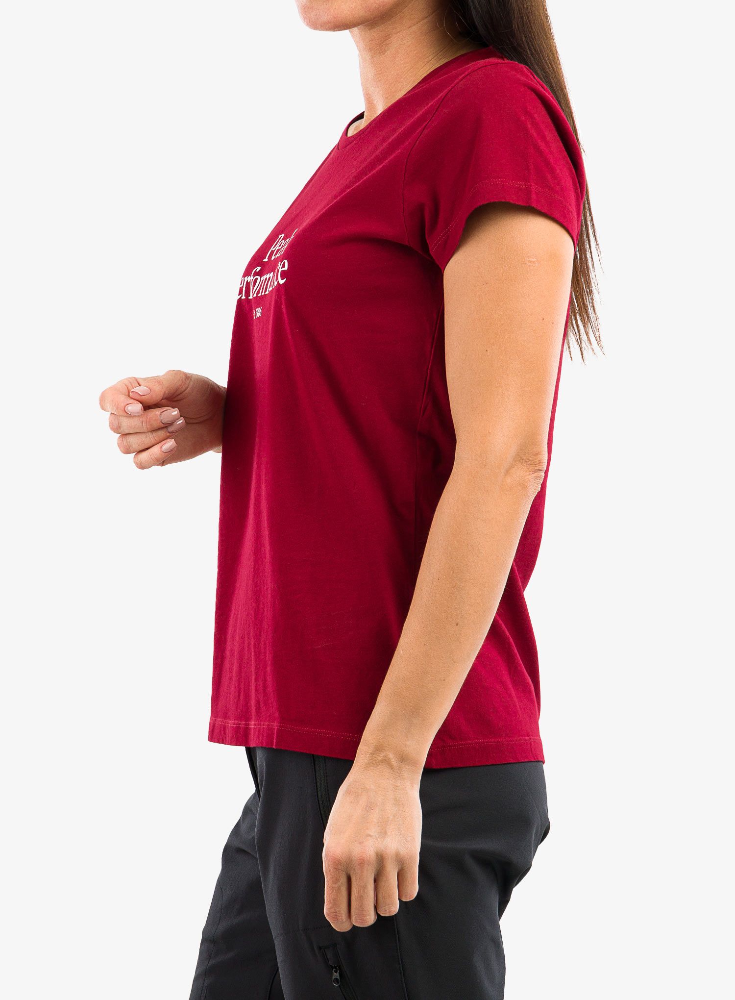 Majica s potiskom ženska Peak Performance Original Tee - rogue red