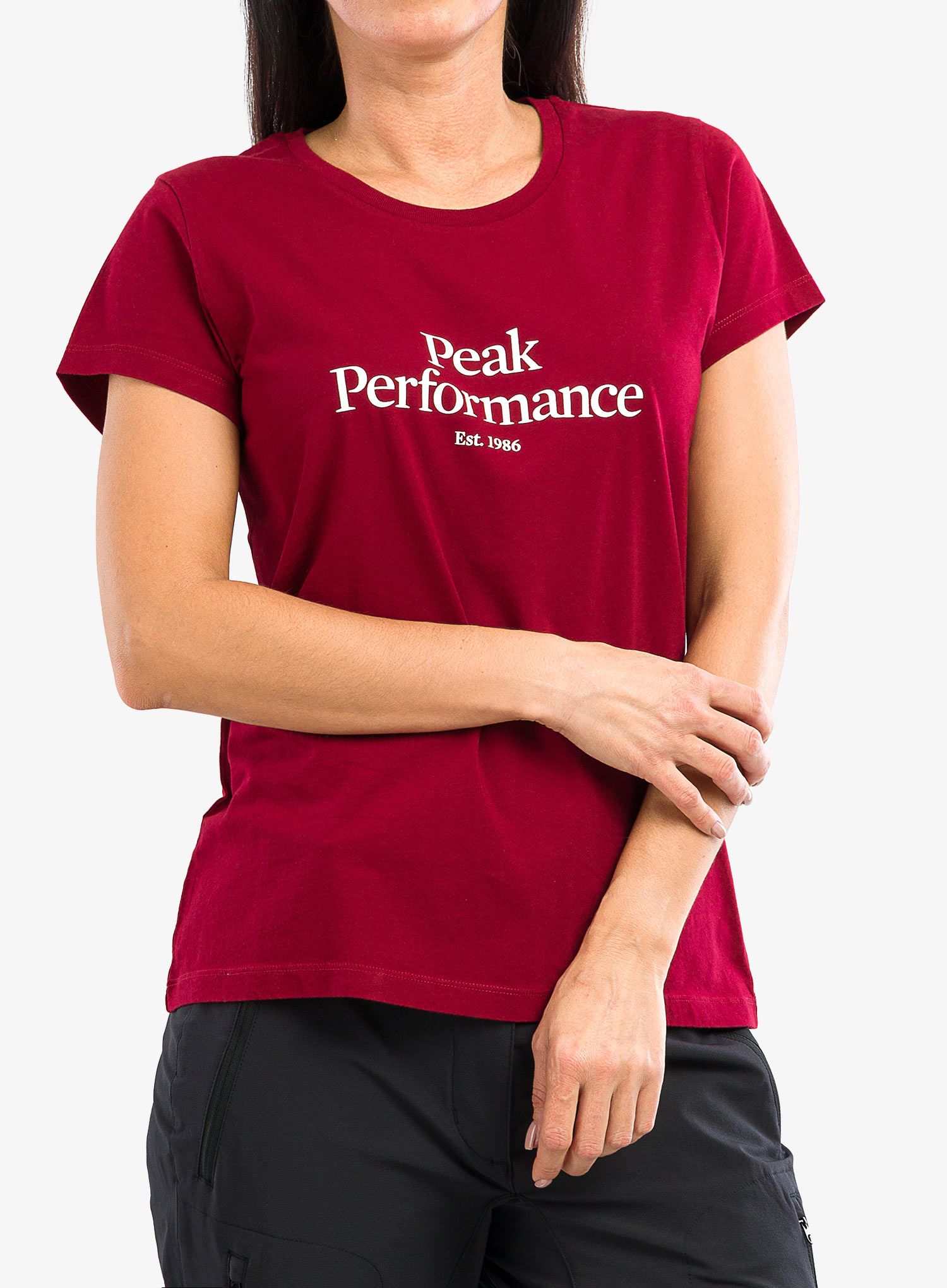 Majica s potiskom ženska Peak Performance Original Tee - rogue red